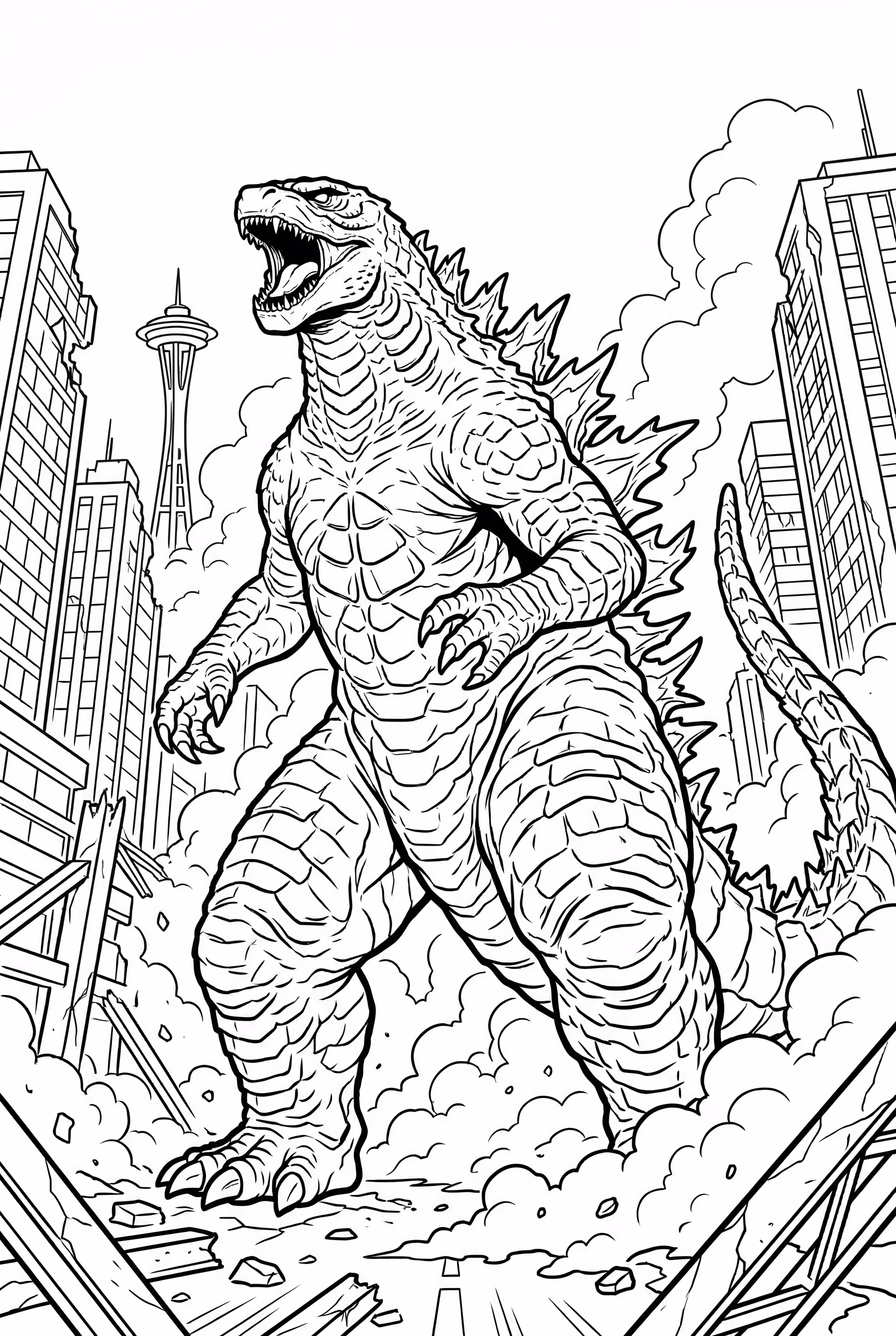 realistic godzilla vs king ghidorah-2