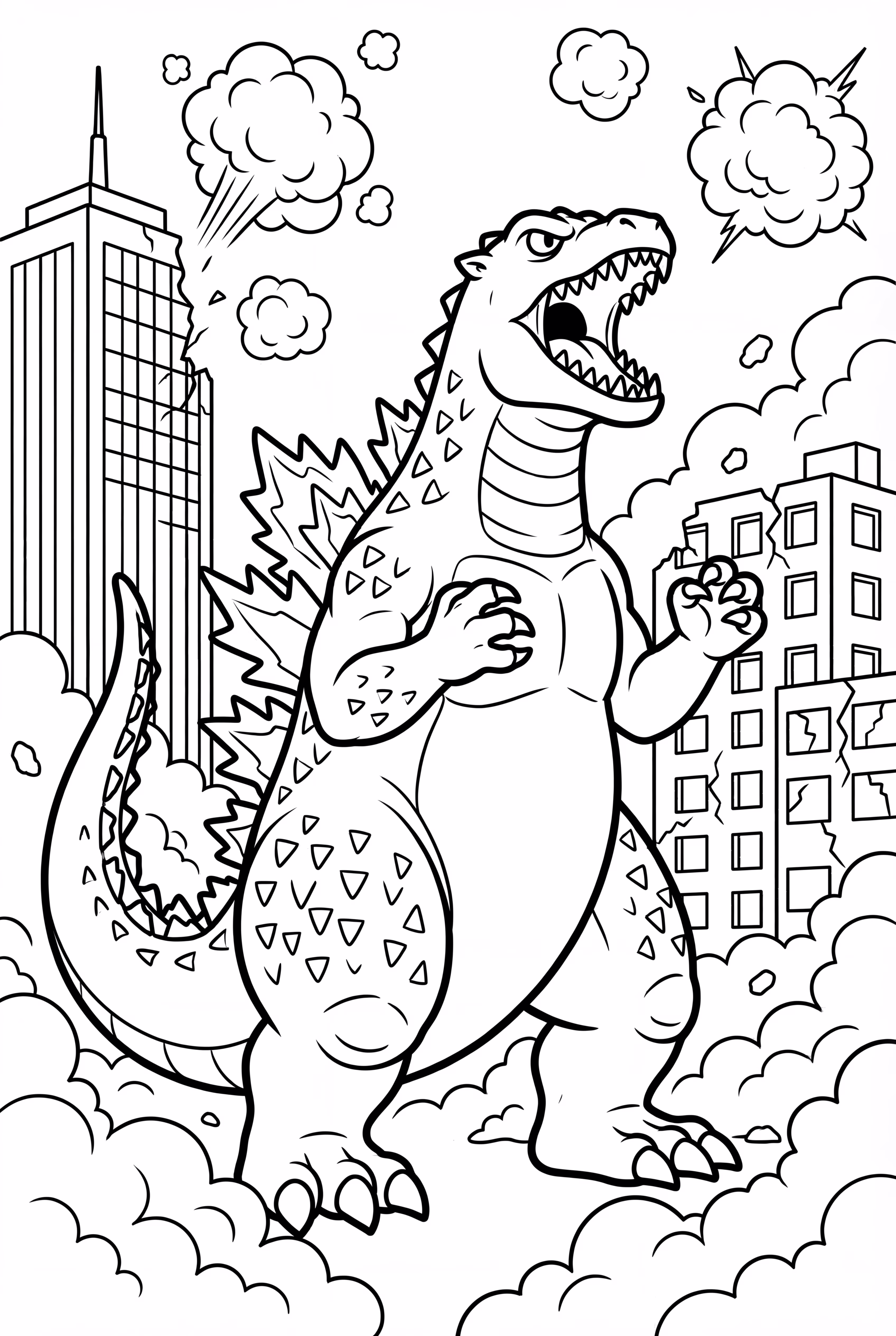 realistic godzilla vs king ghidorah