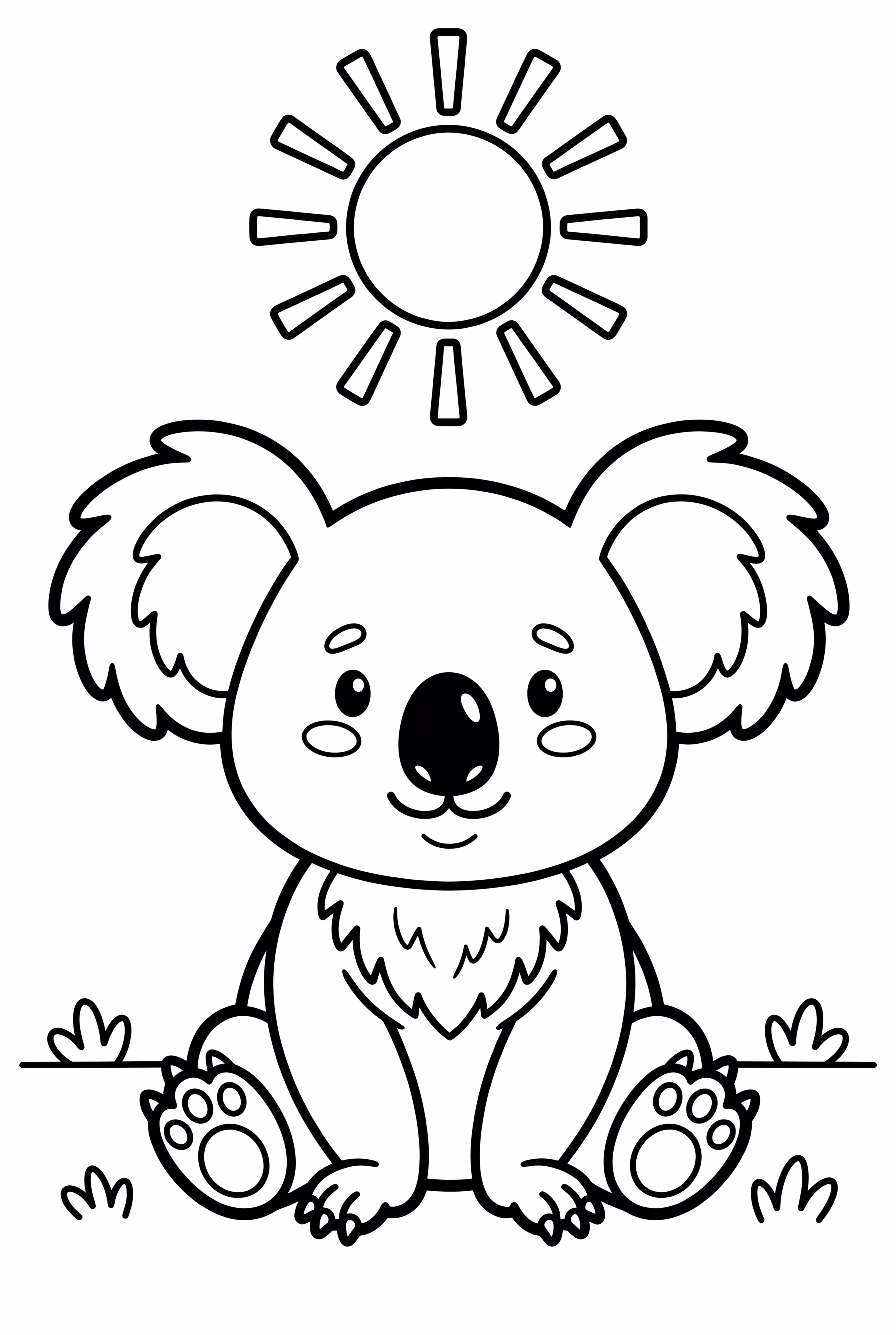 Realistic koala basking in the sun