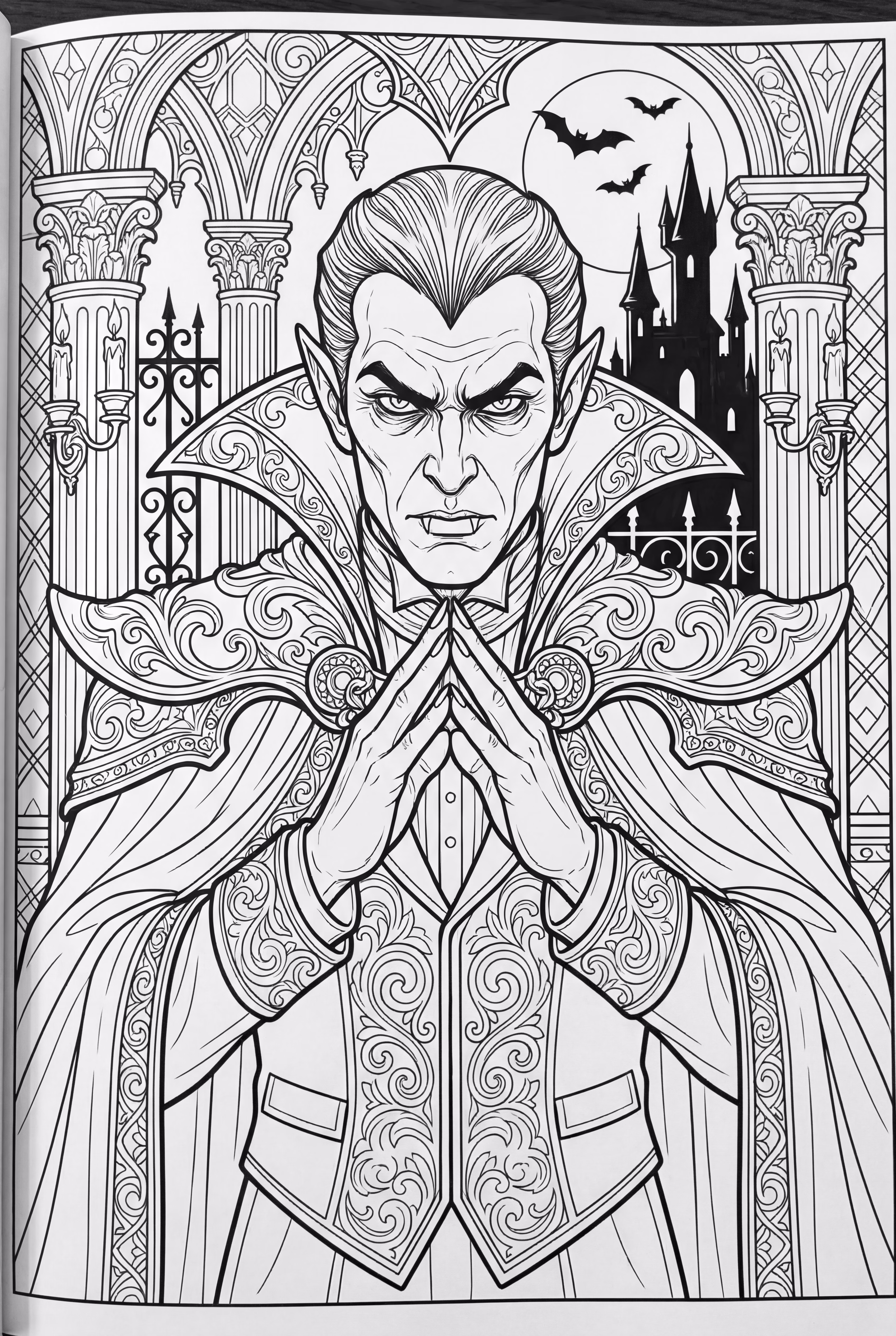 Portrait réaliste d'un comte vampire