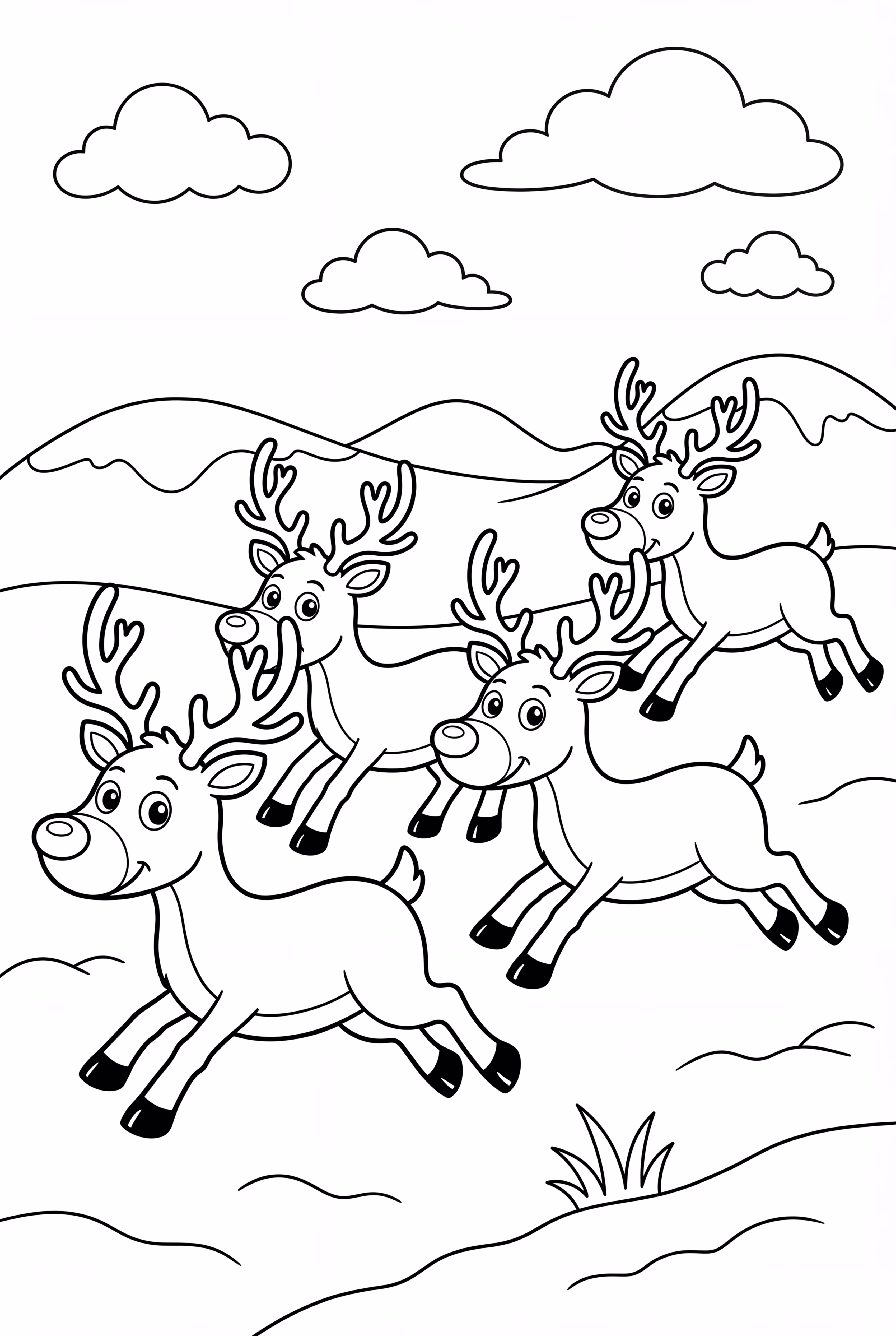 manada realista de renos corriendo