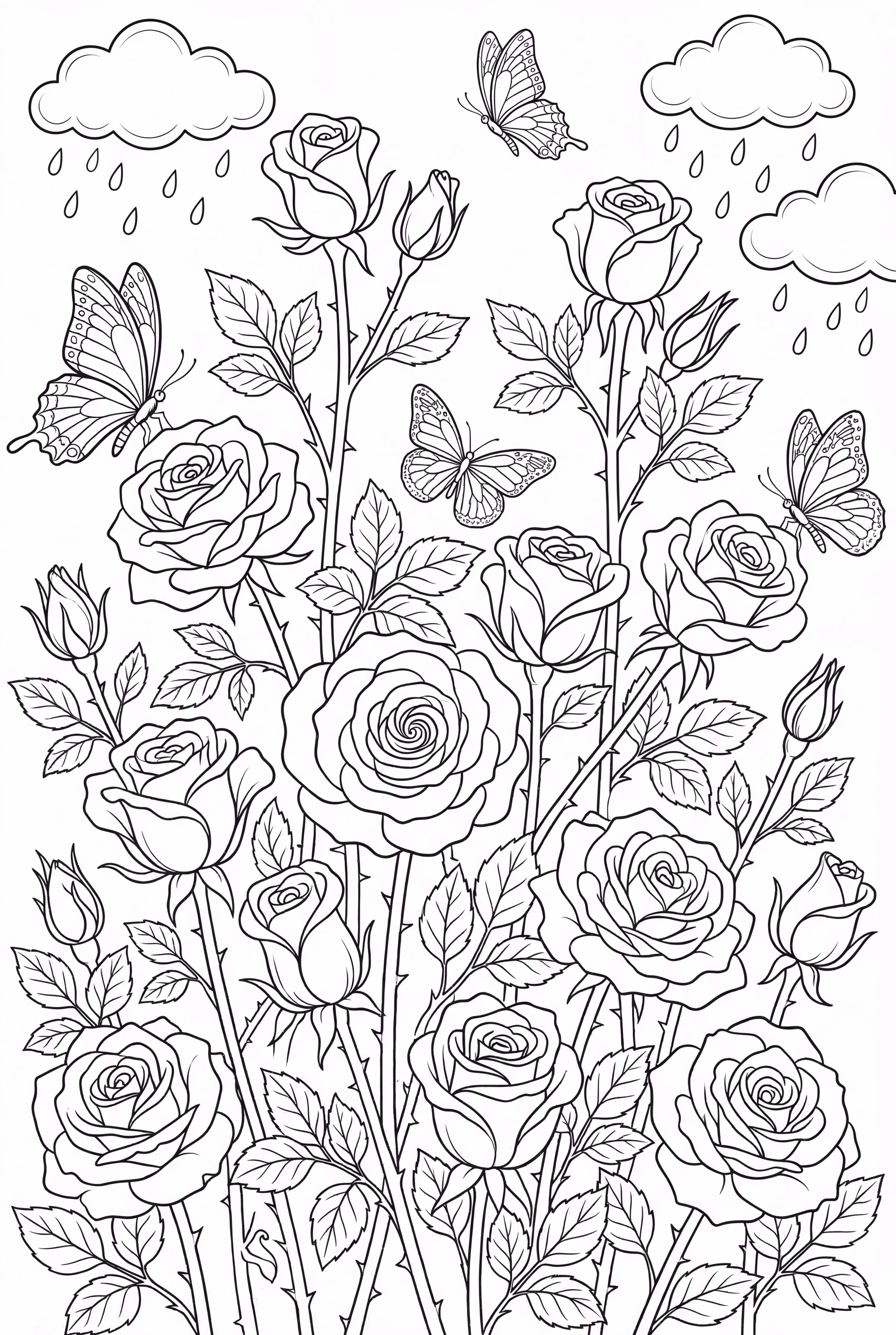 Jardin de roses réaliste