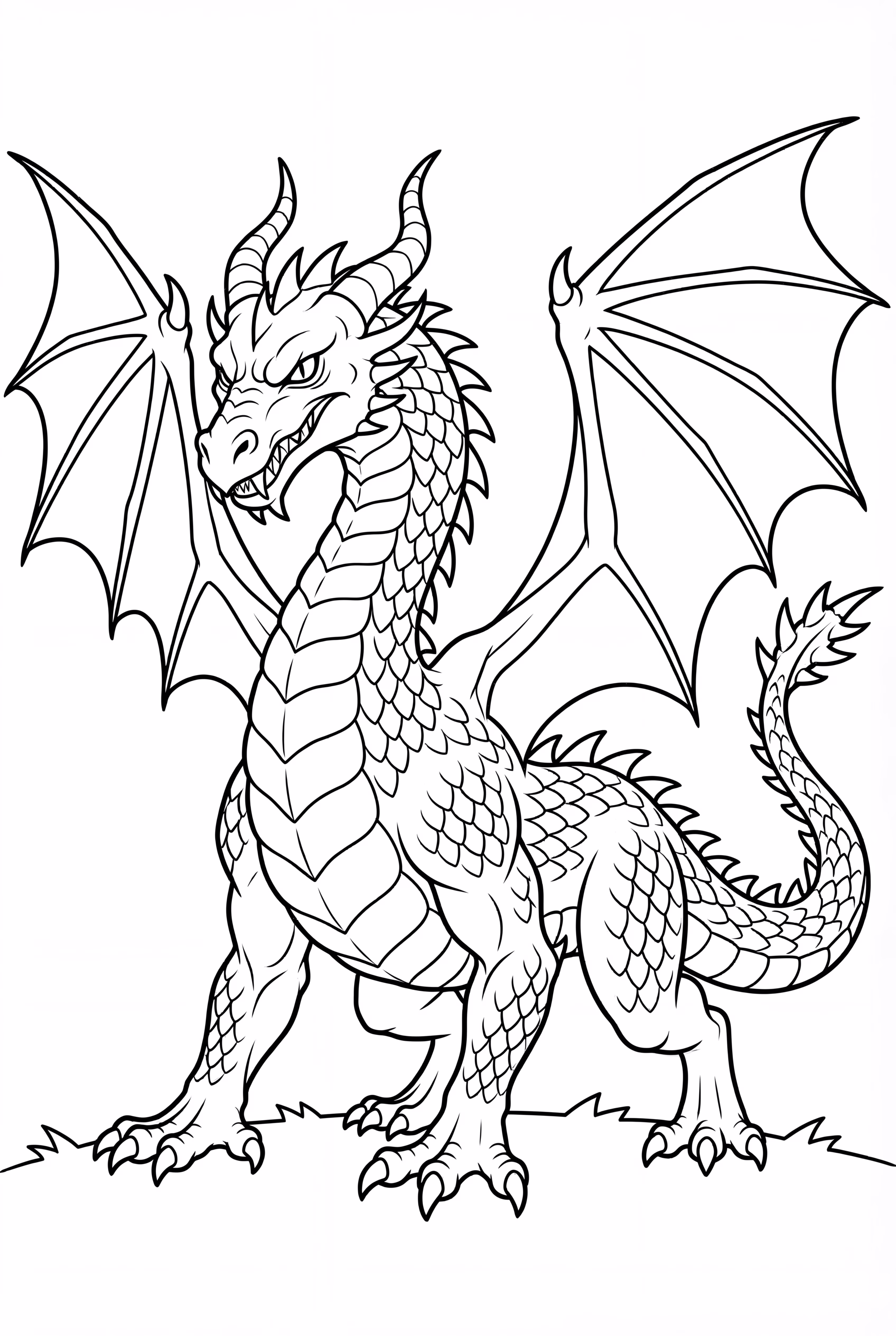 Realistic Scary Dragon With Spiked Tail