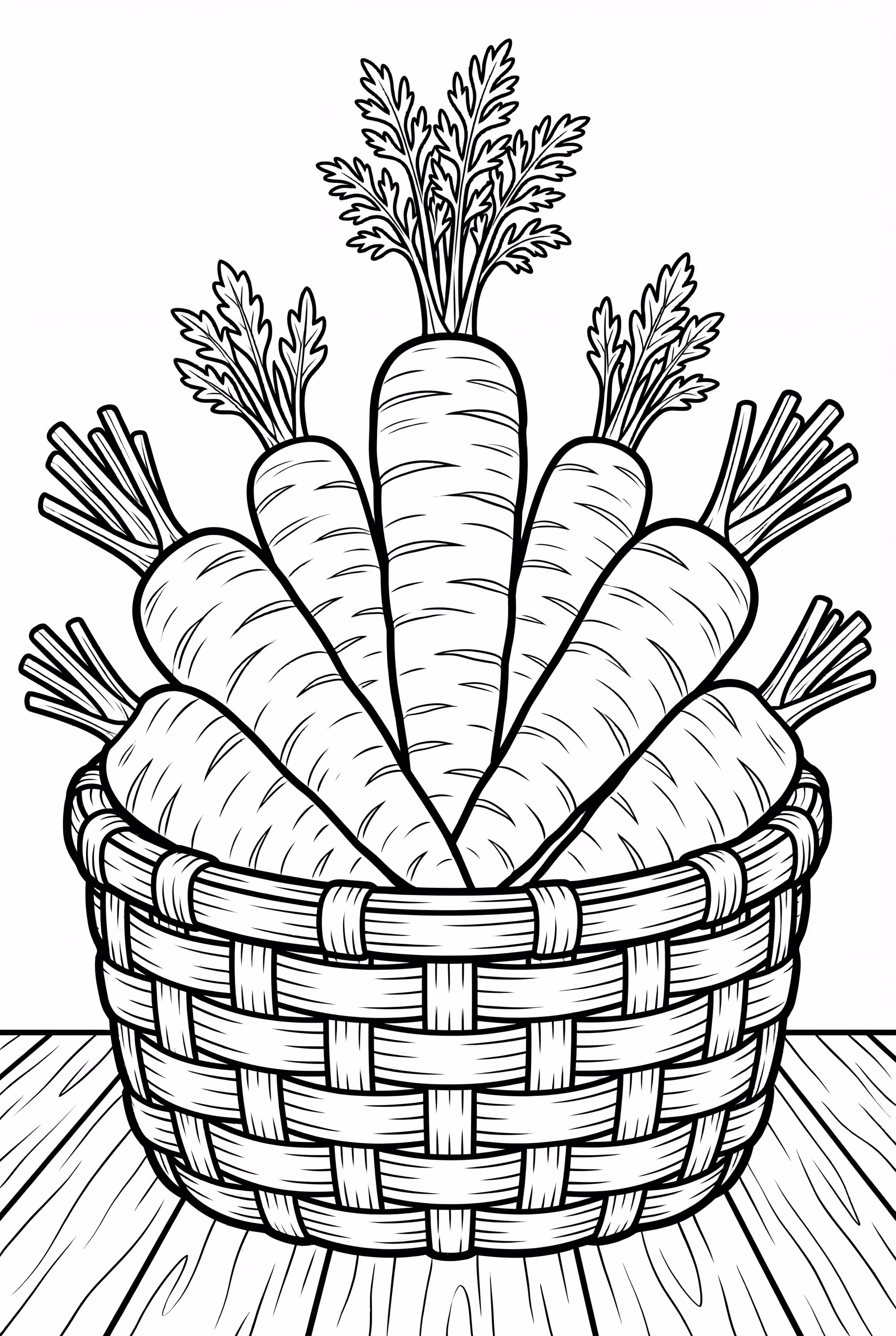 篮子里逼真的胡萝卜静物