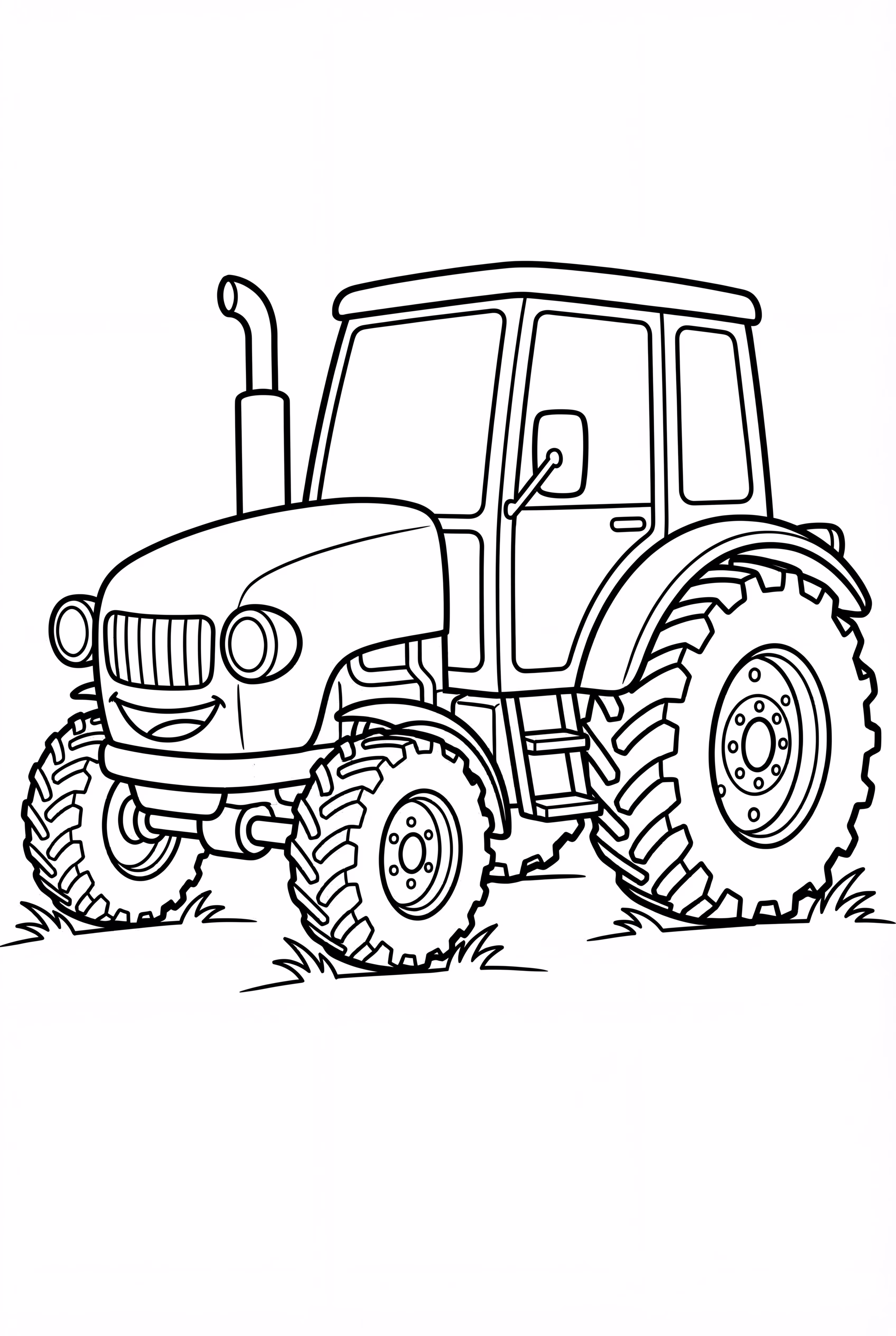 Realistic Tractor in Field