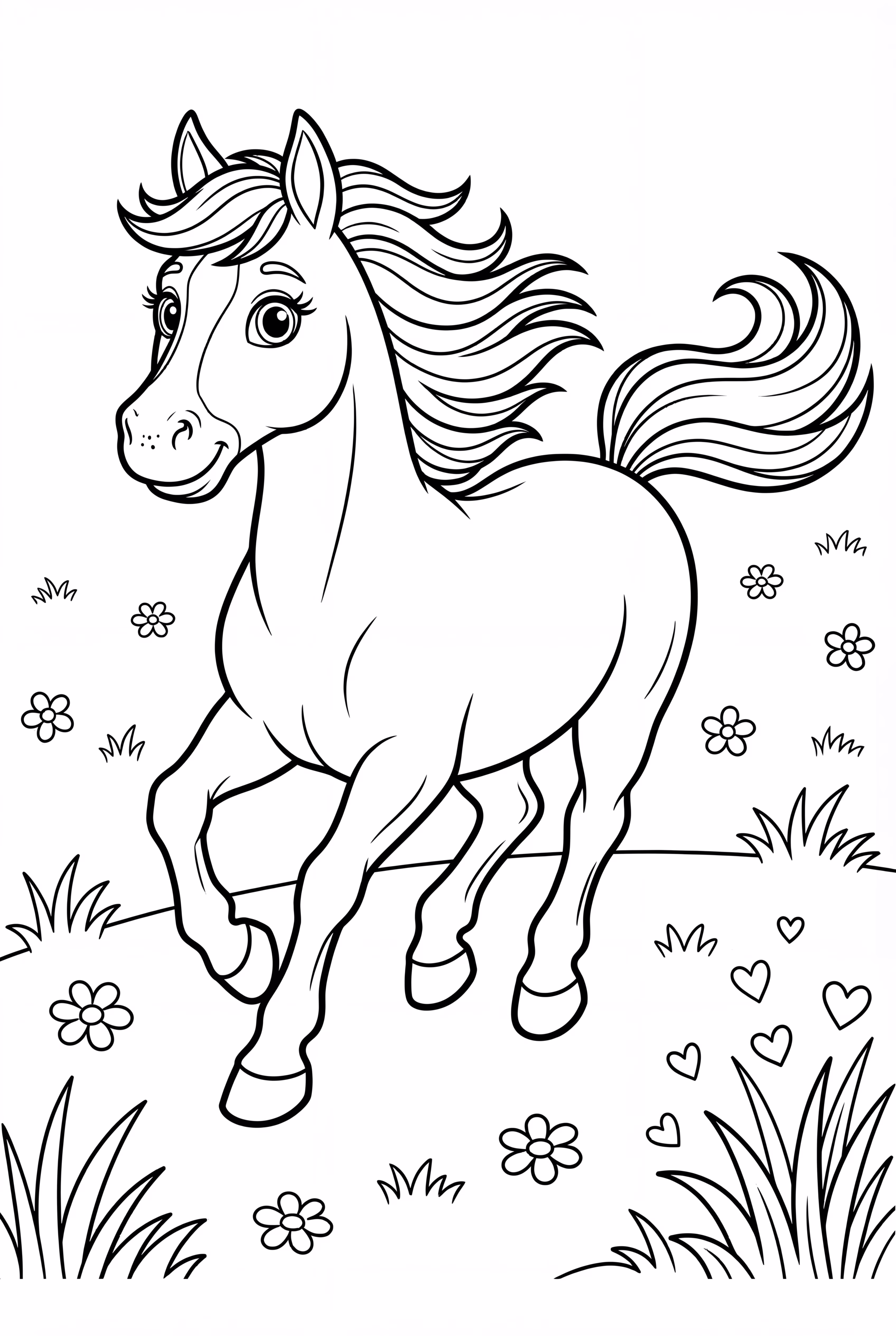 Realistic Wild Horse Running Free