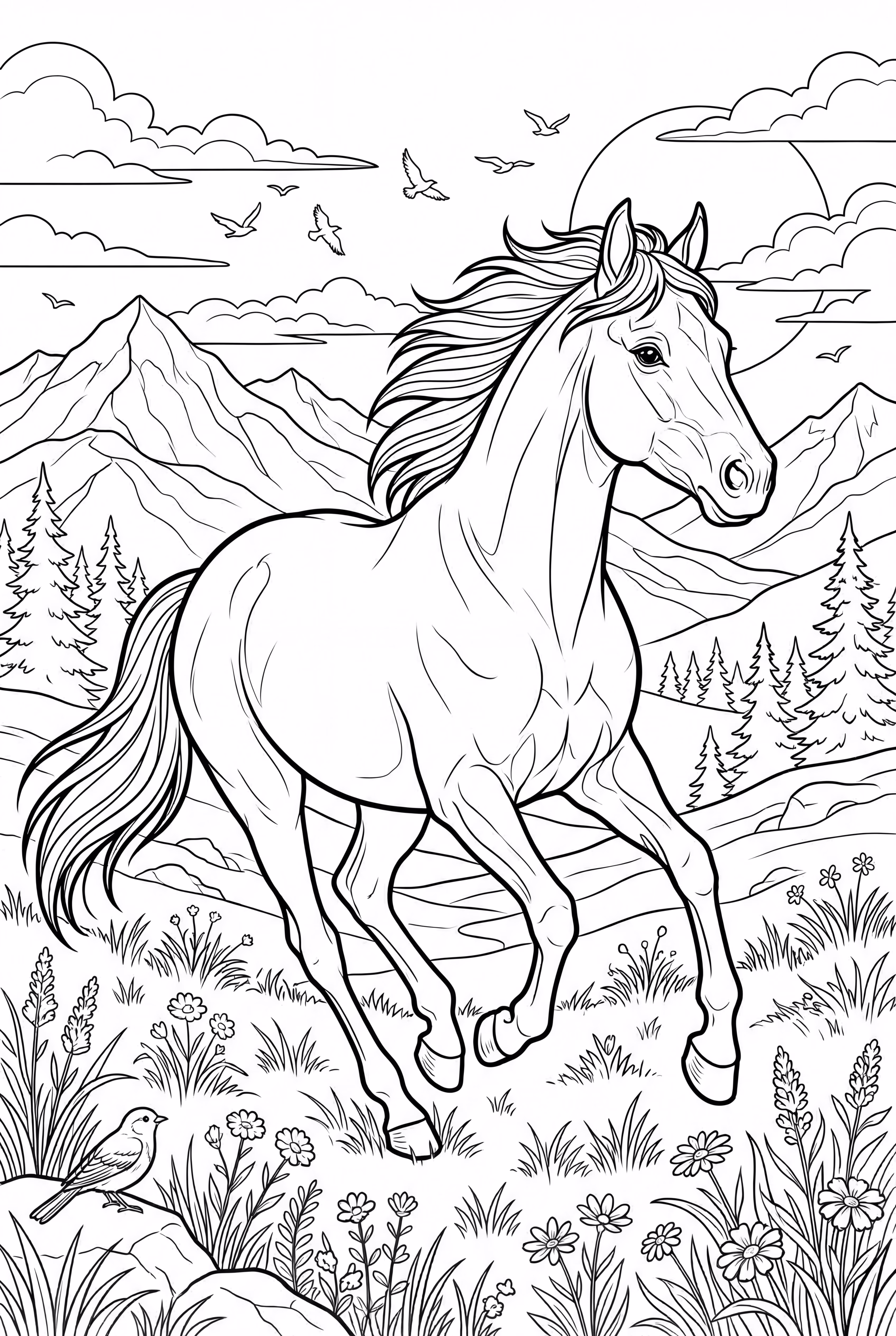 Cheval Sauvage Réaliste Courant Librement-2