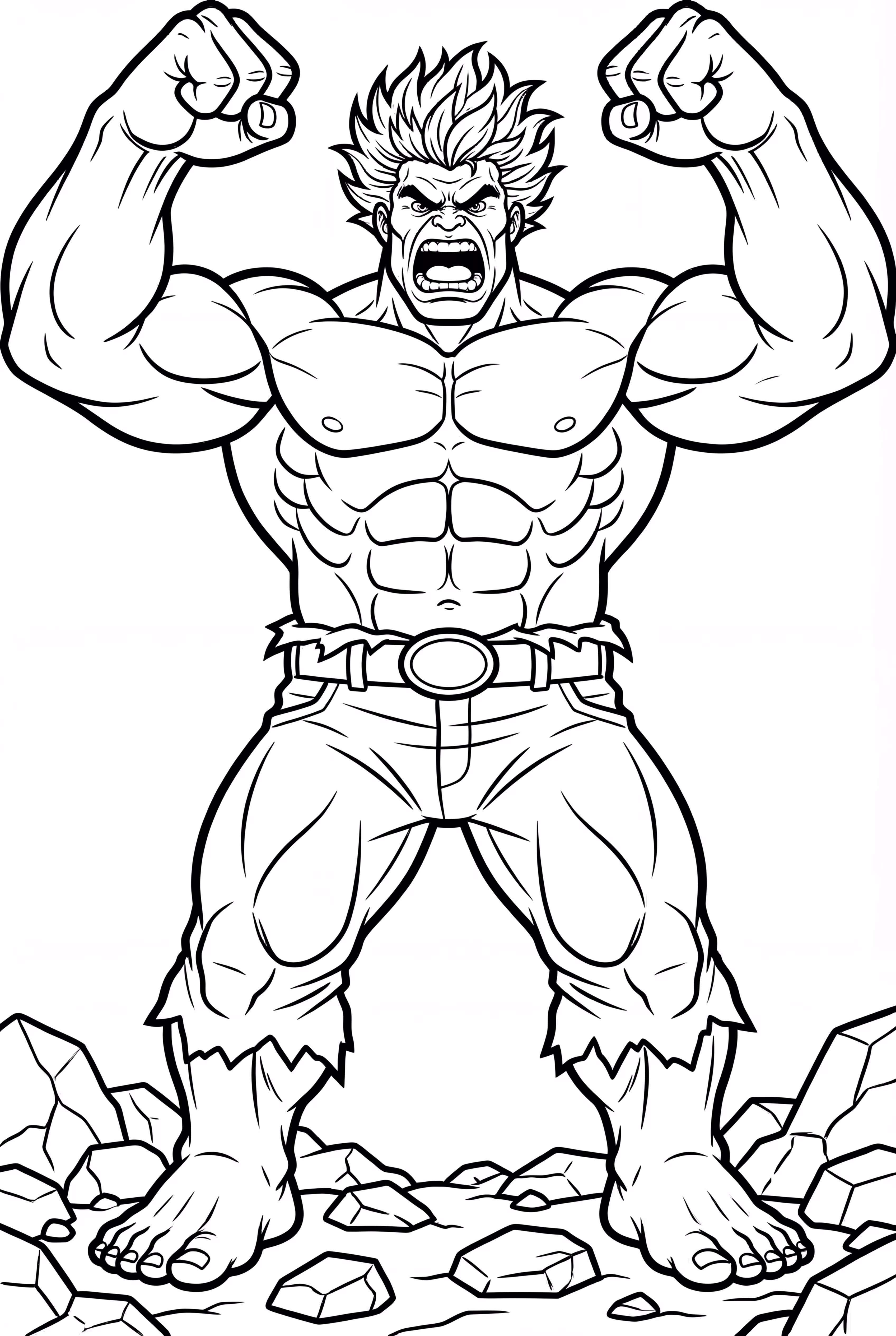 红色浩克在森林中咆哮