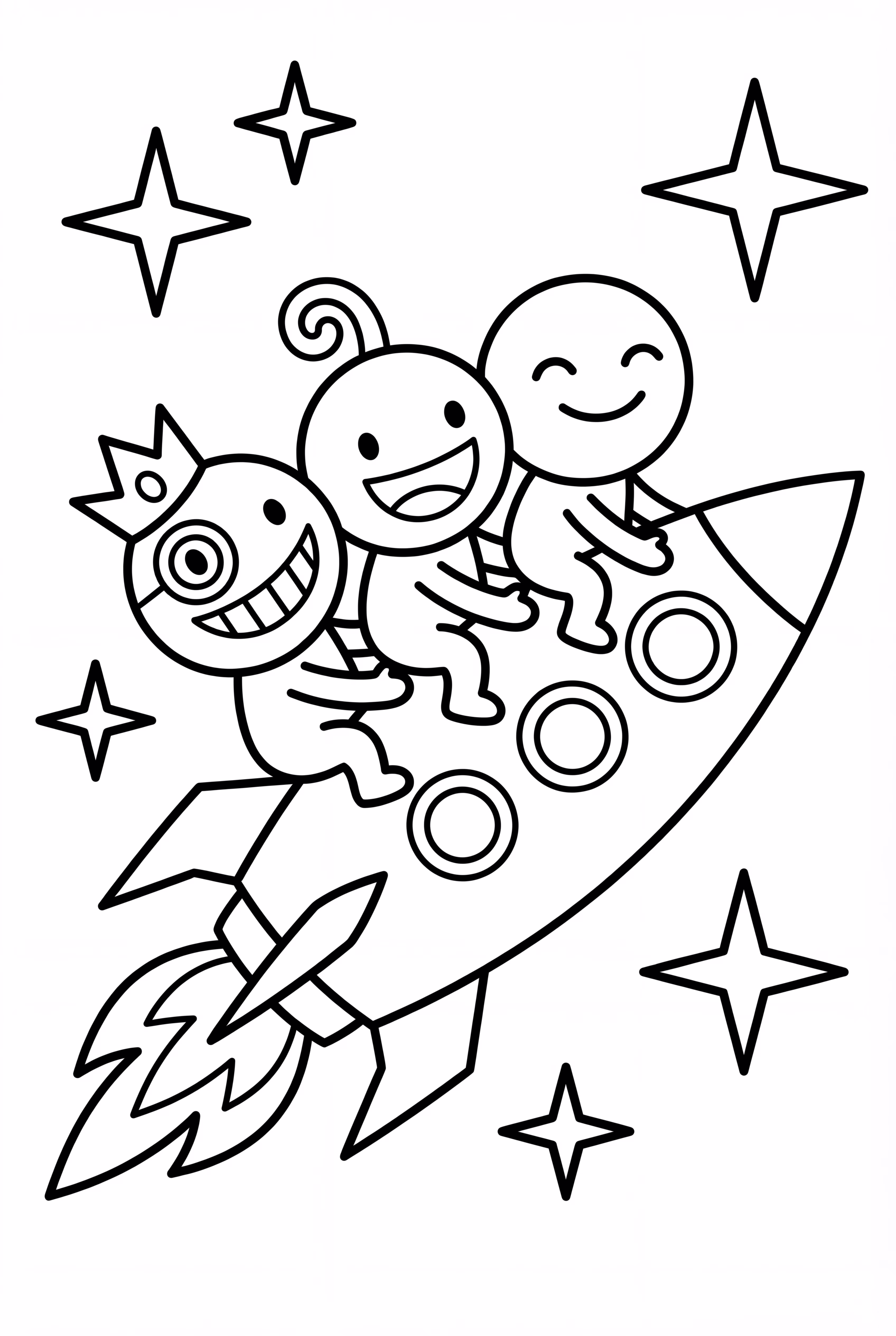 紅色彩虹朋友駕駛火箭