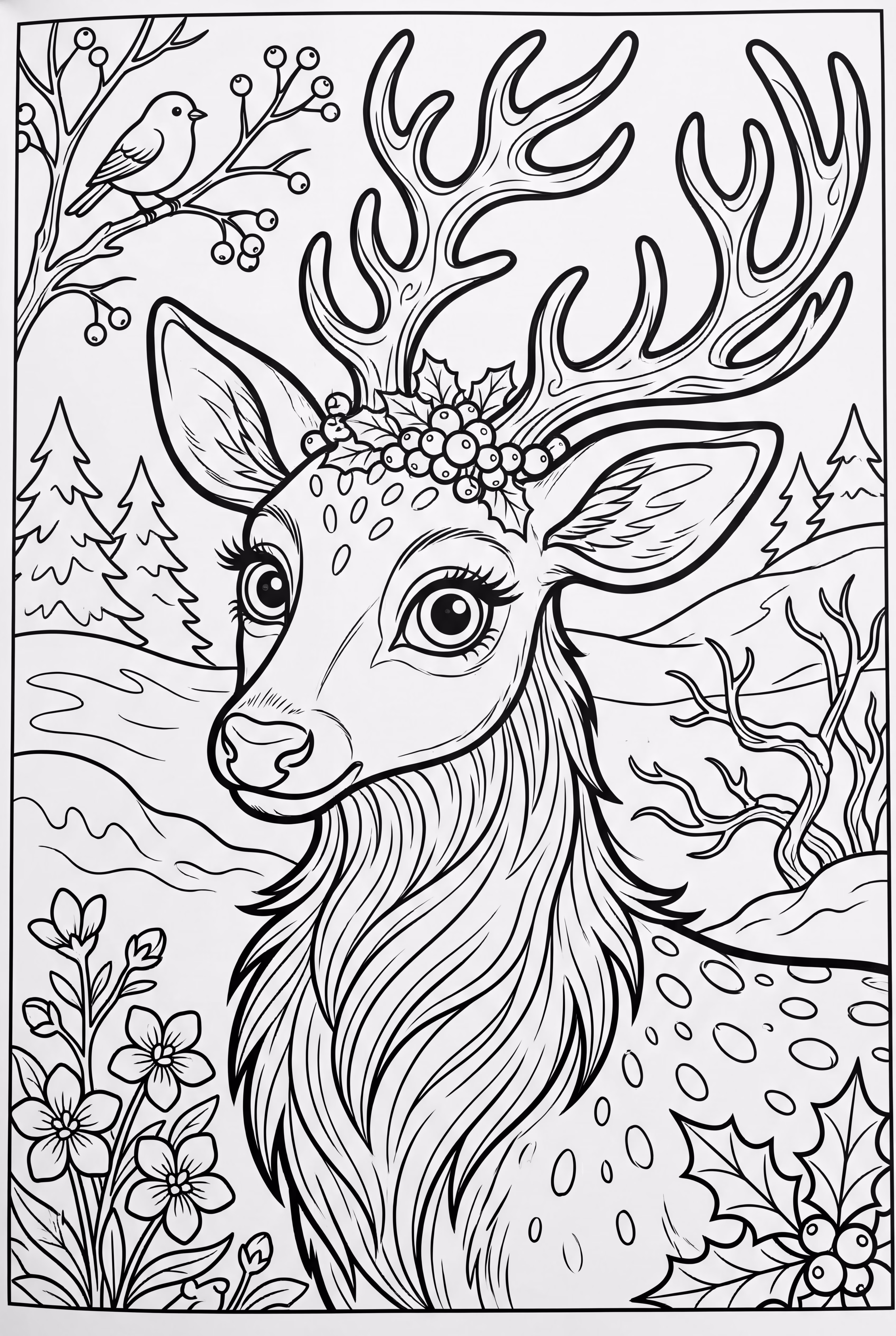 reindeer eating winter berries-2