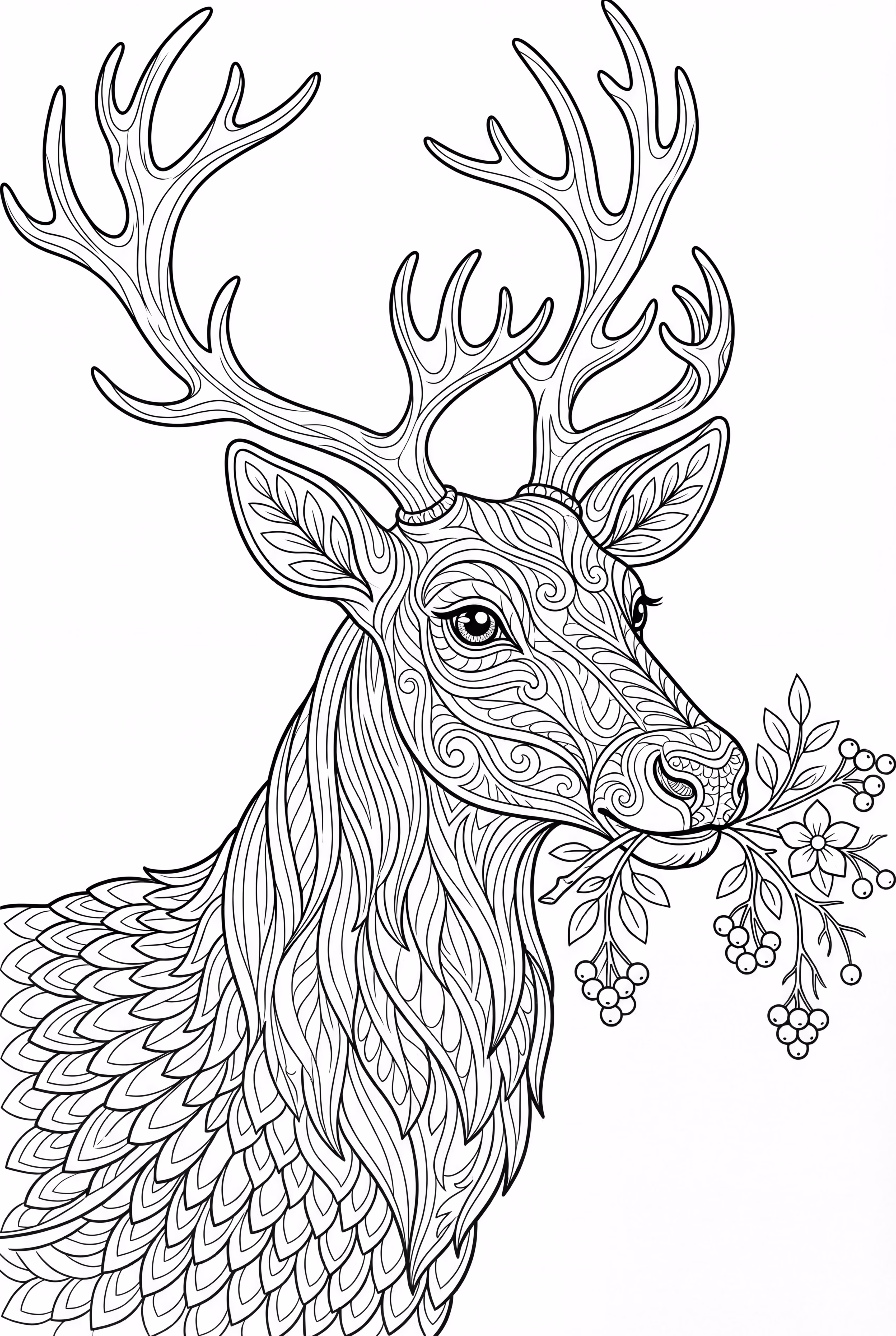 reindeer eating winter berries