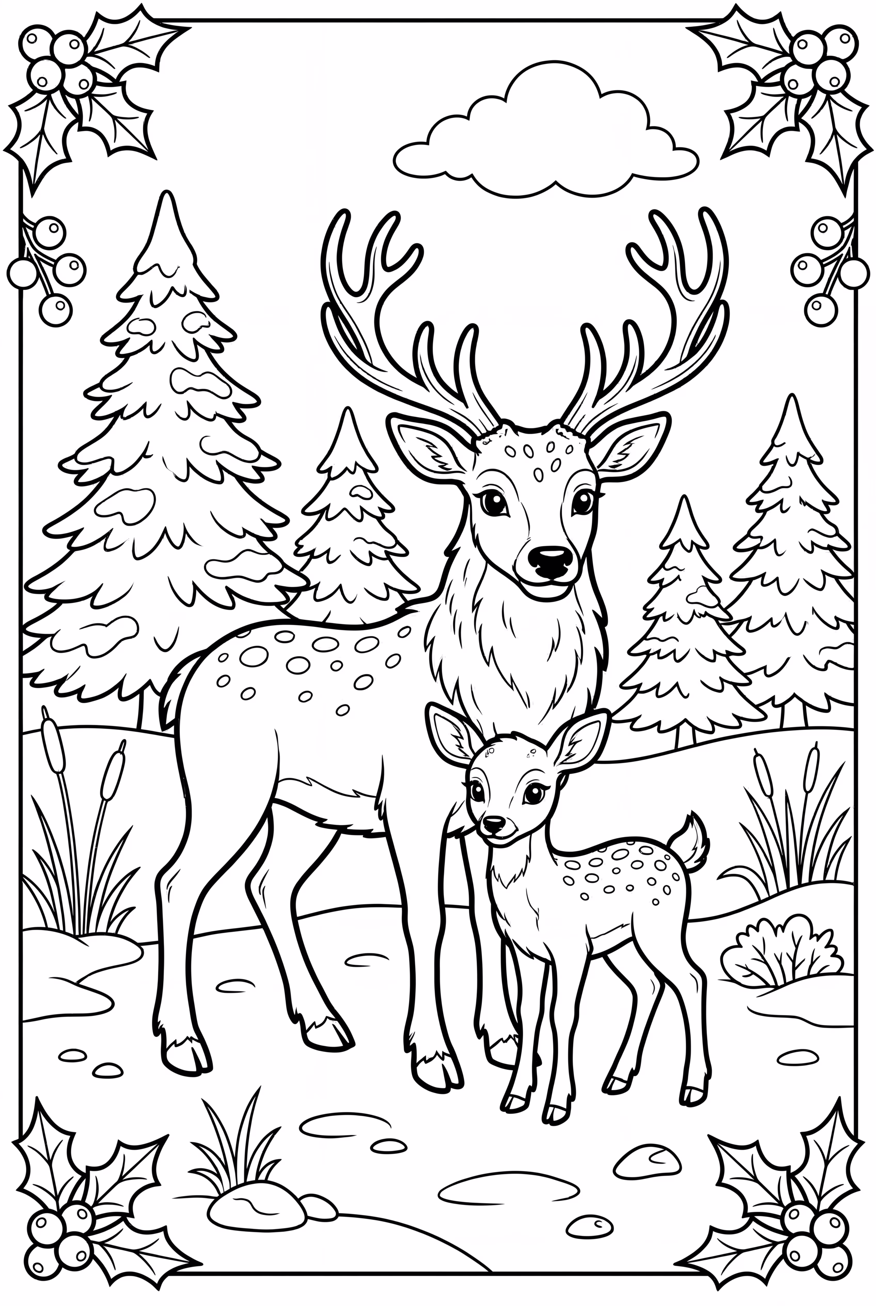 reindeer family in snowy landscape-2