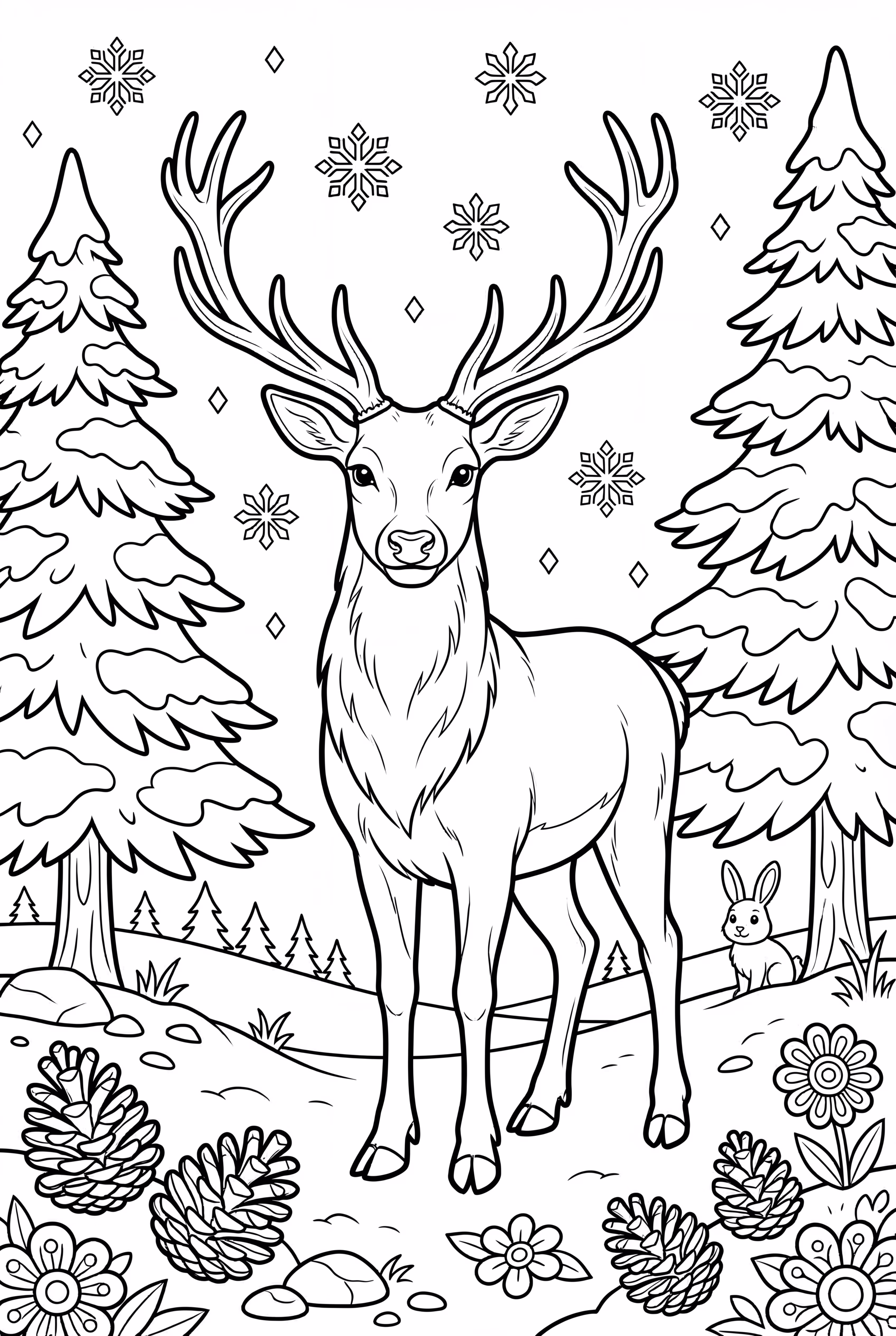 reindeer in winter forest