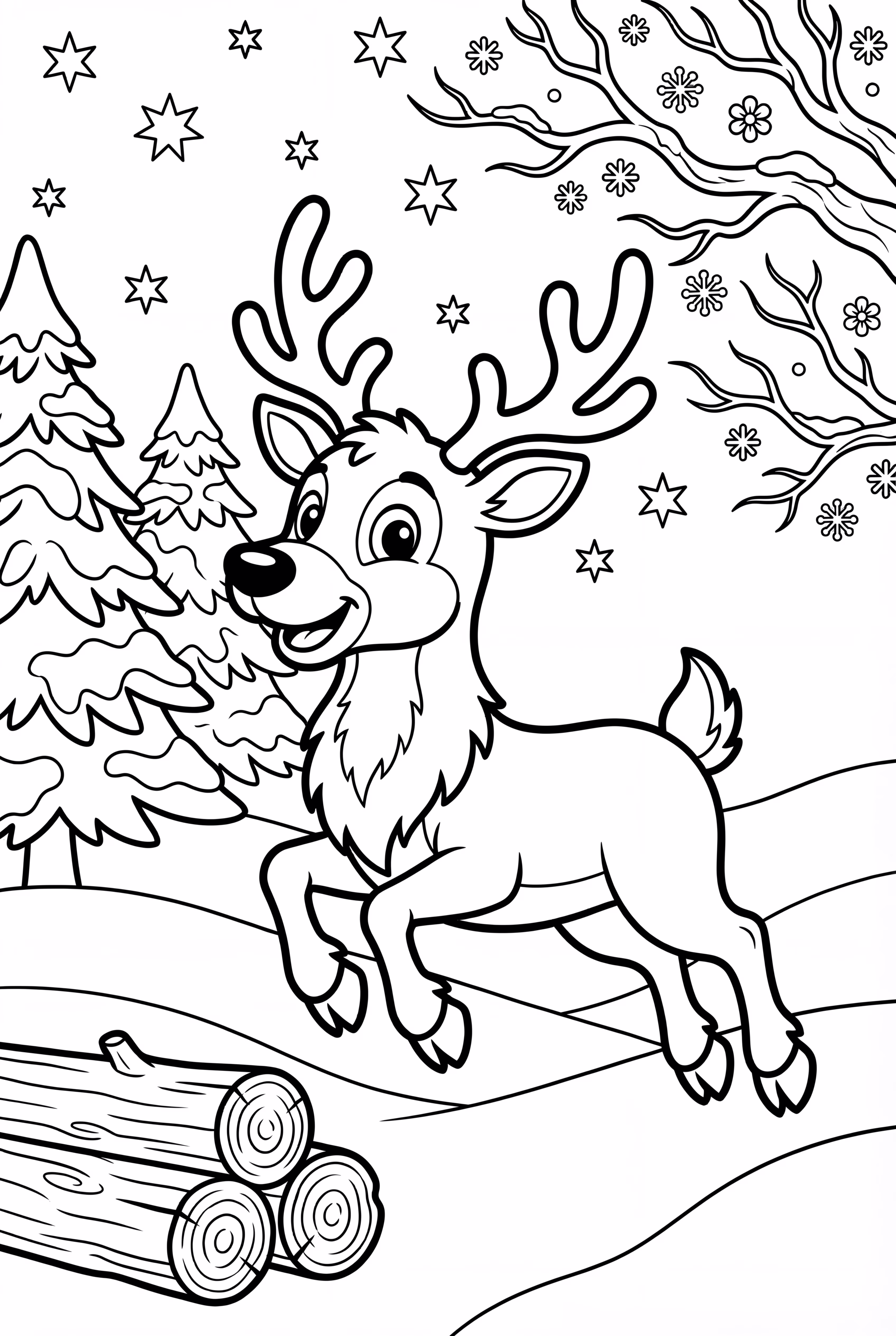 reindeer in winter forest