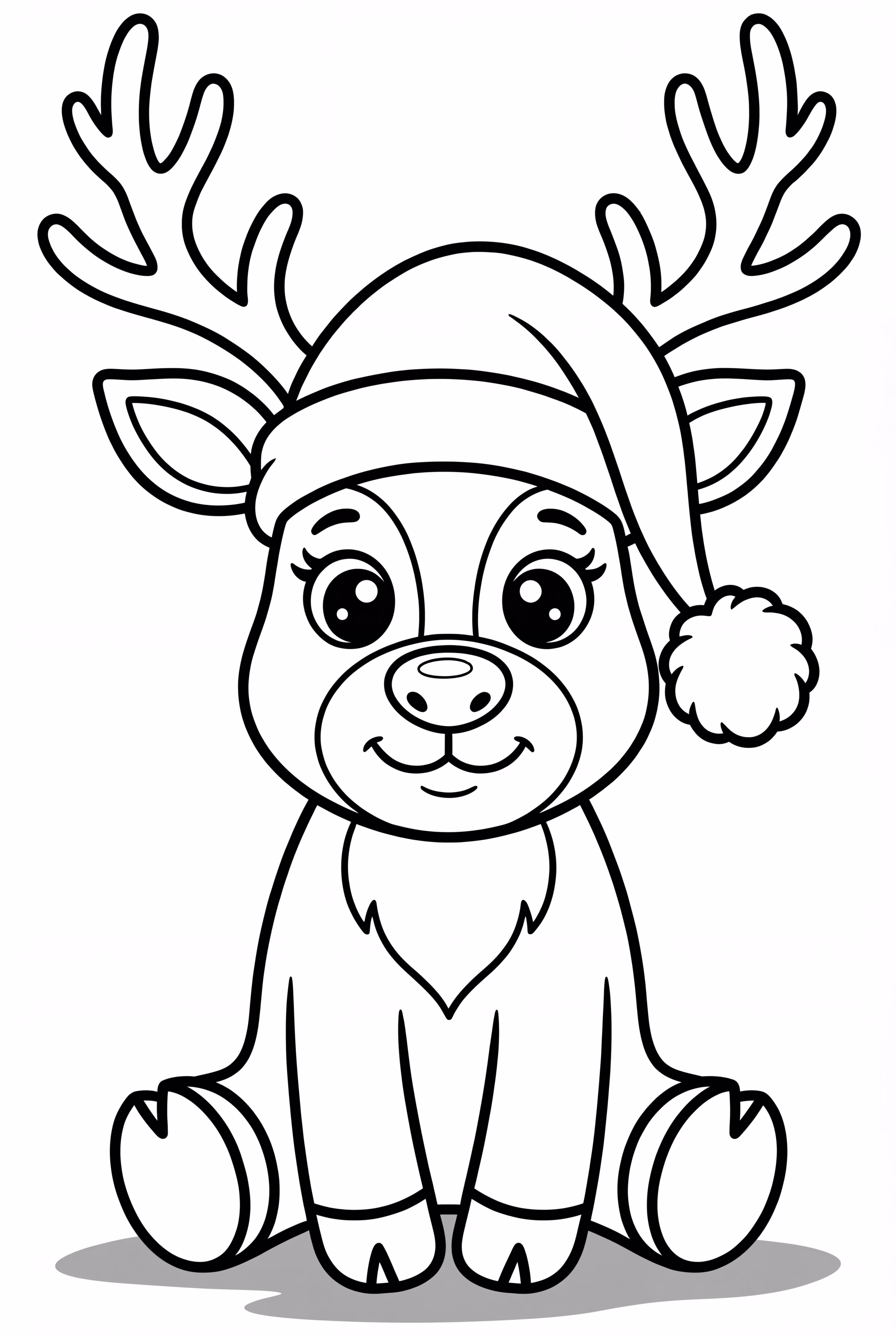 reindeer with santa hat