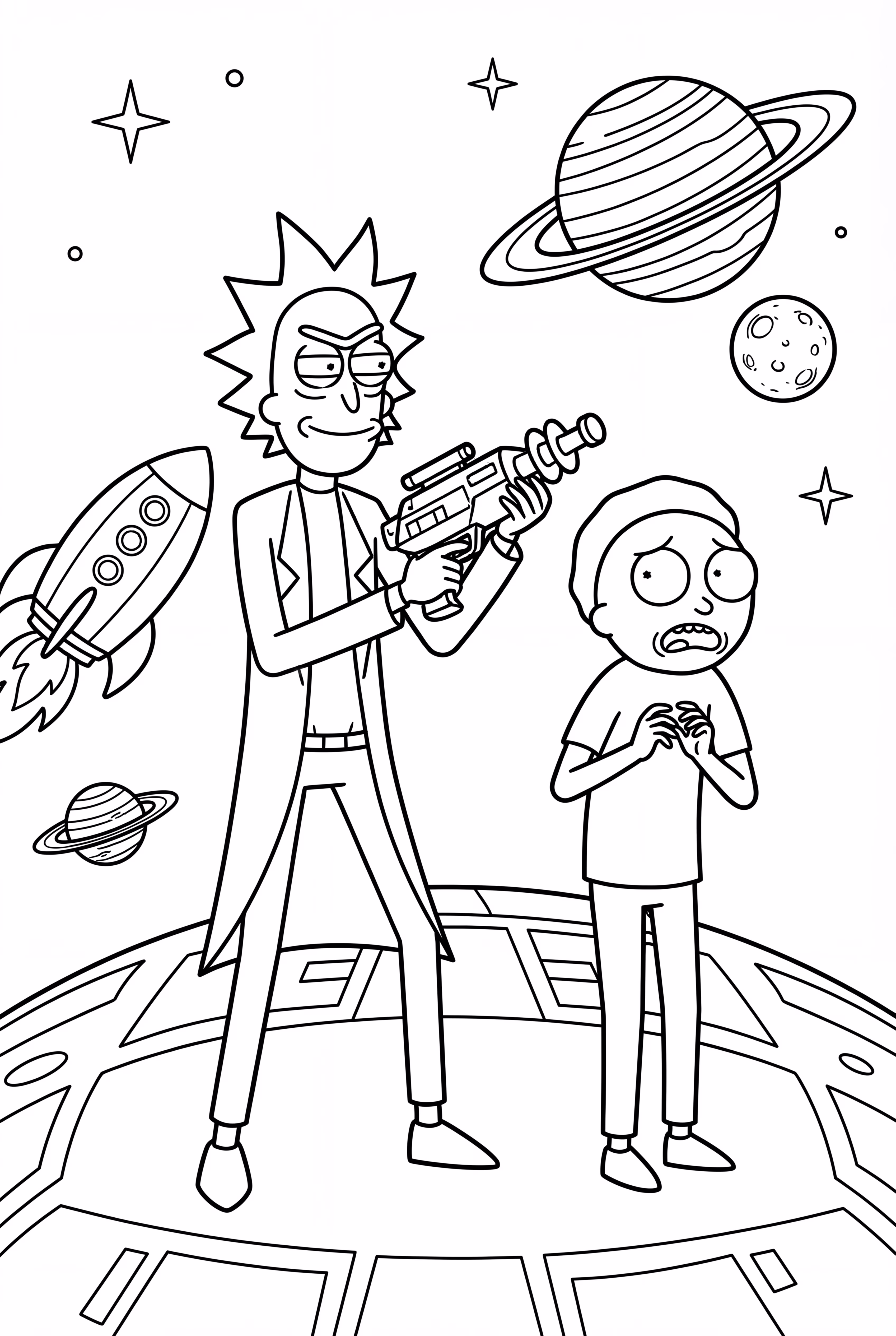 Rick und Morty erkunden einen Alien-Planeten
