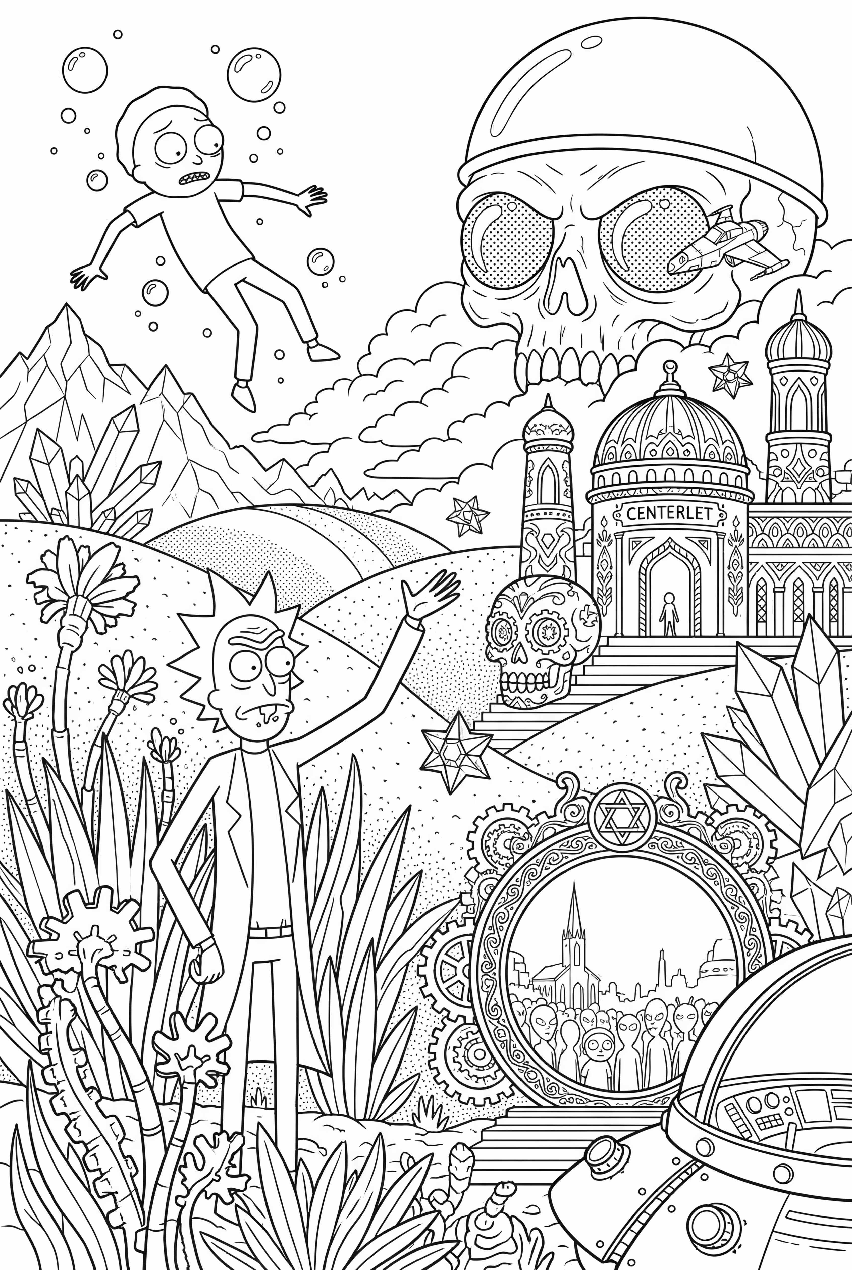 Rick und Morty erkunden einen fremden Planeten