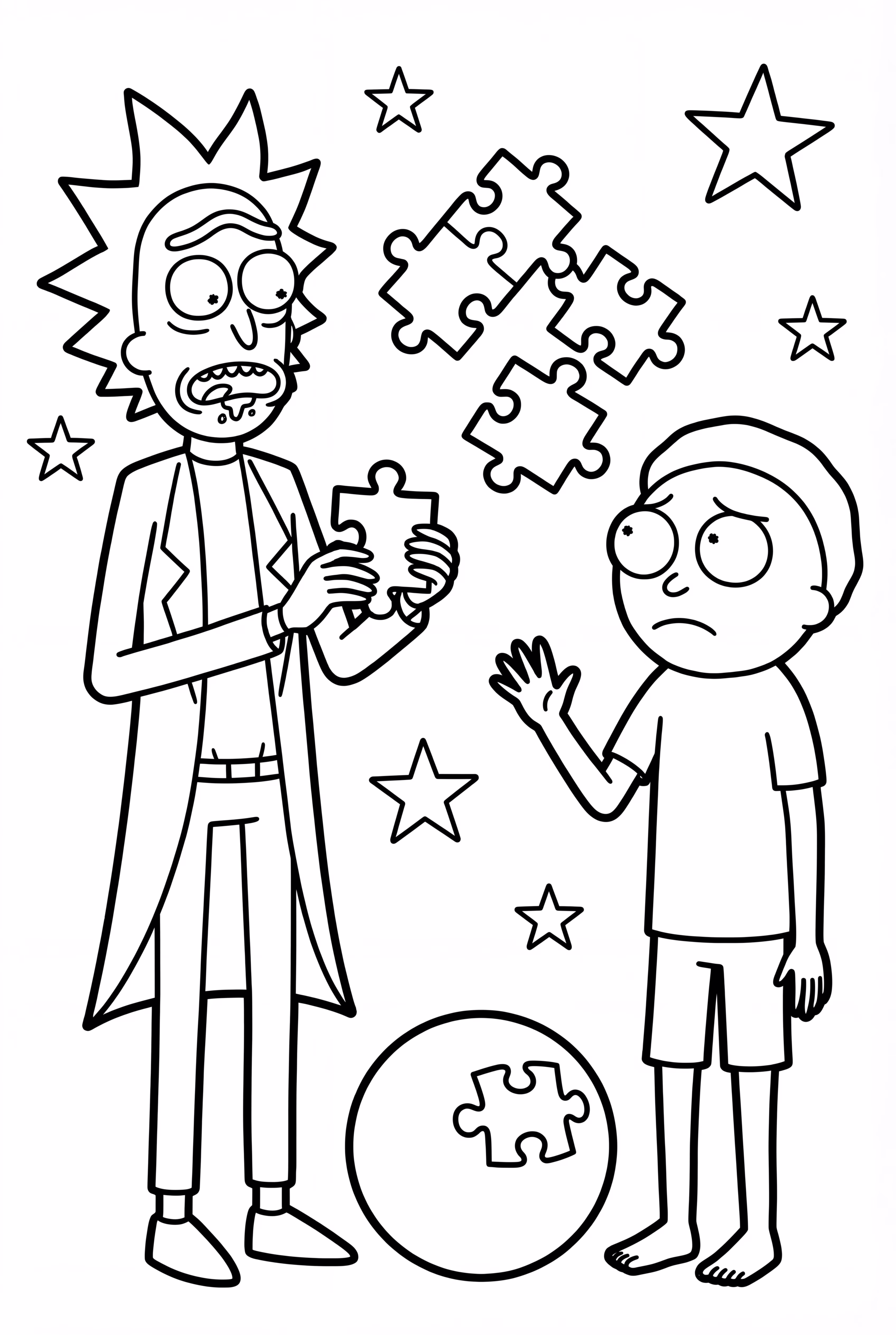 Rick und Morty lösen Rätsel im Weltraum