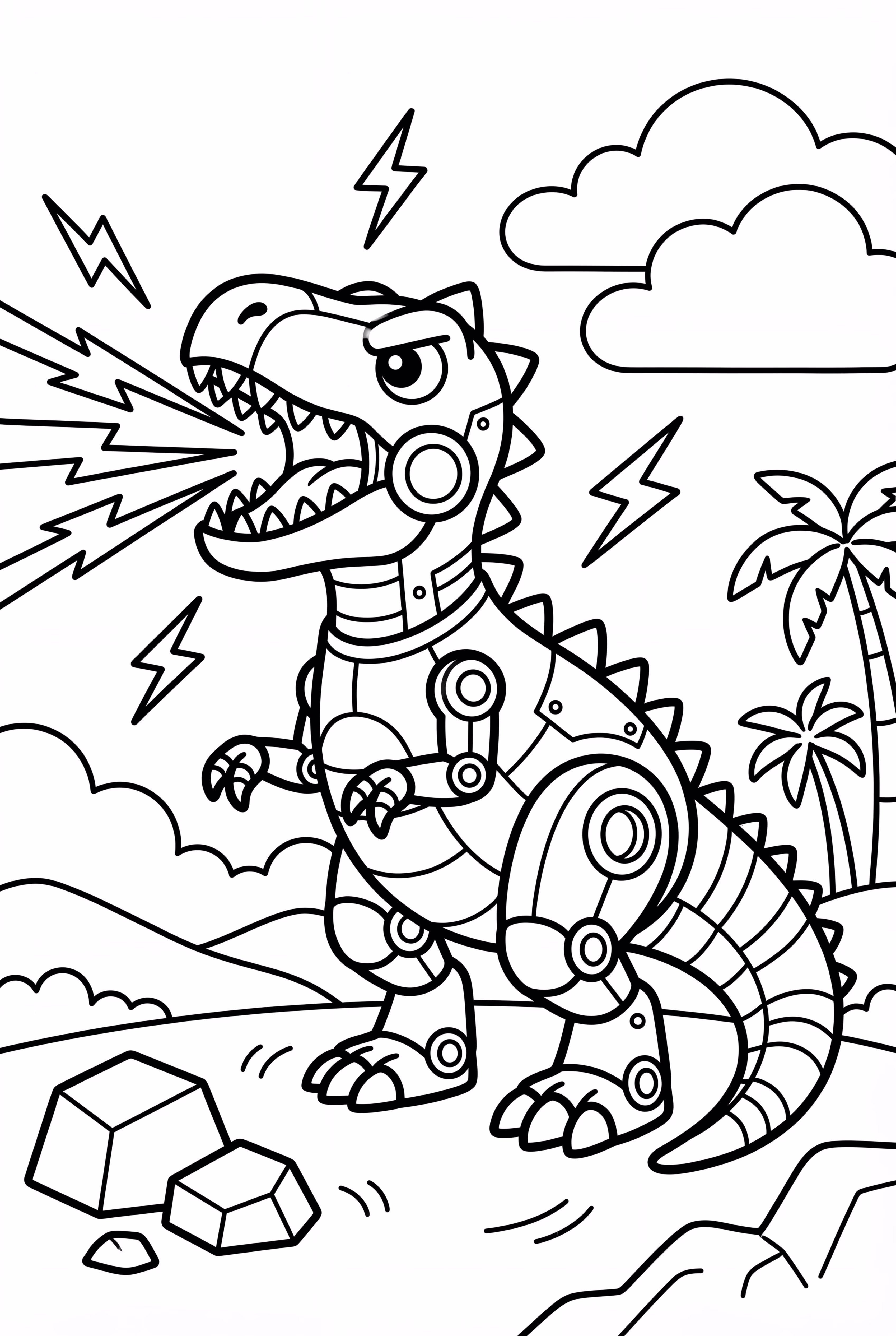 로봇 공룡 레이저 쏘기