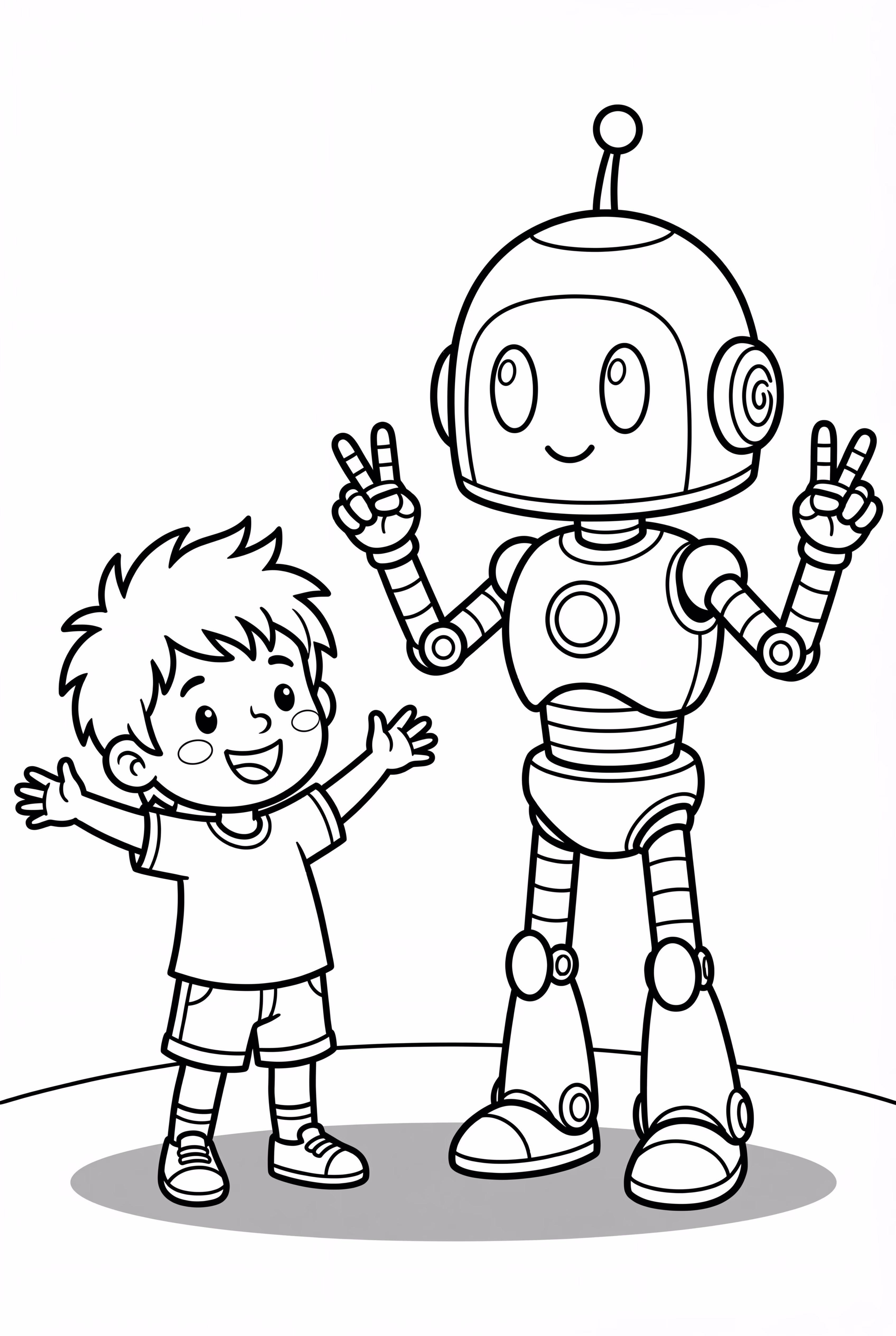 Robot playing with children