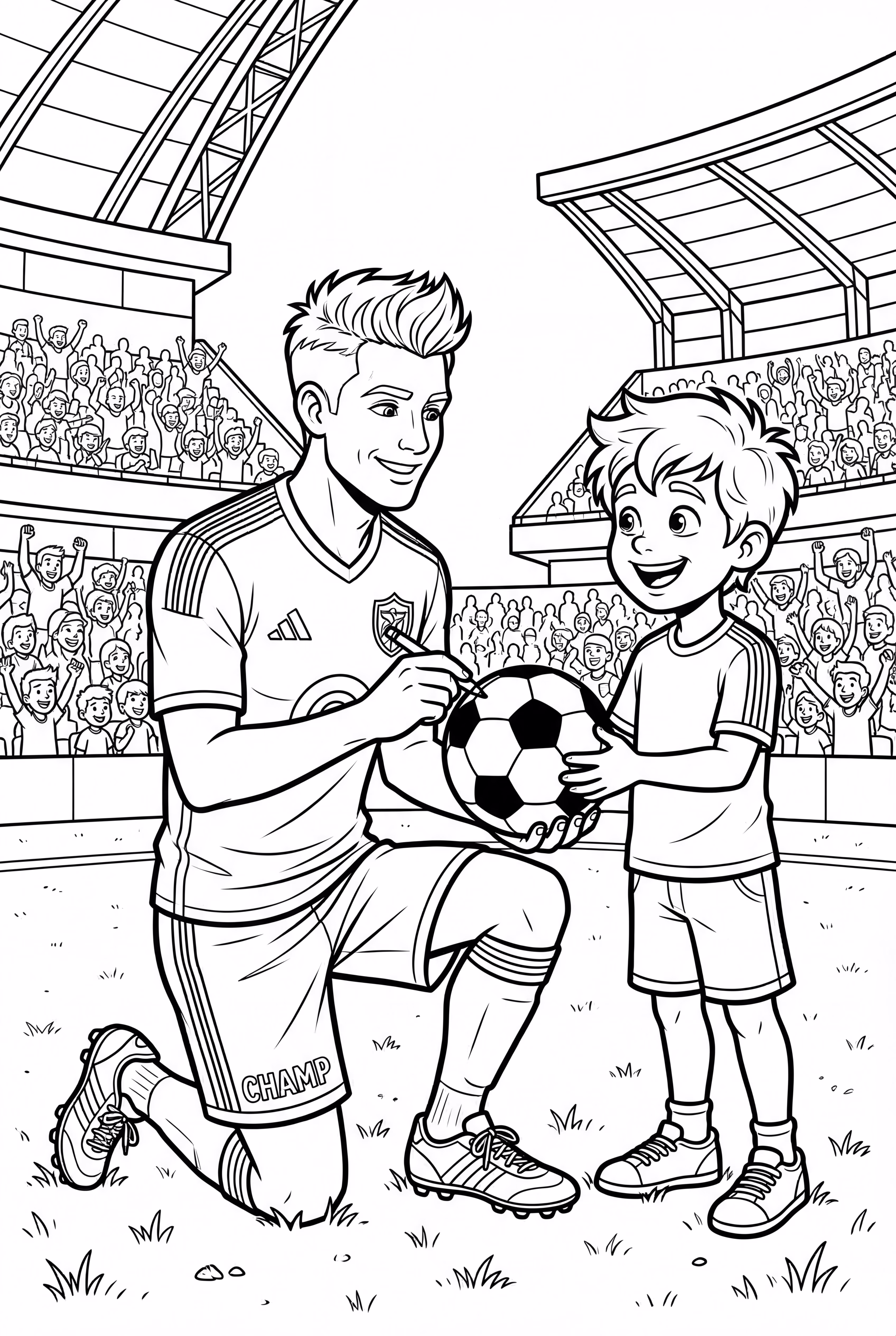 Ronaldo and a Young Fan on the Sidelines