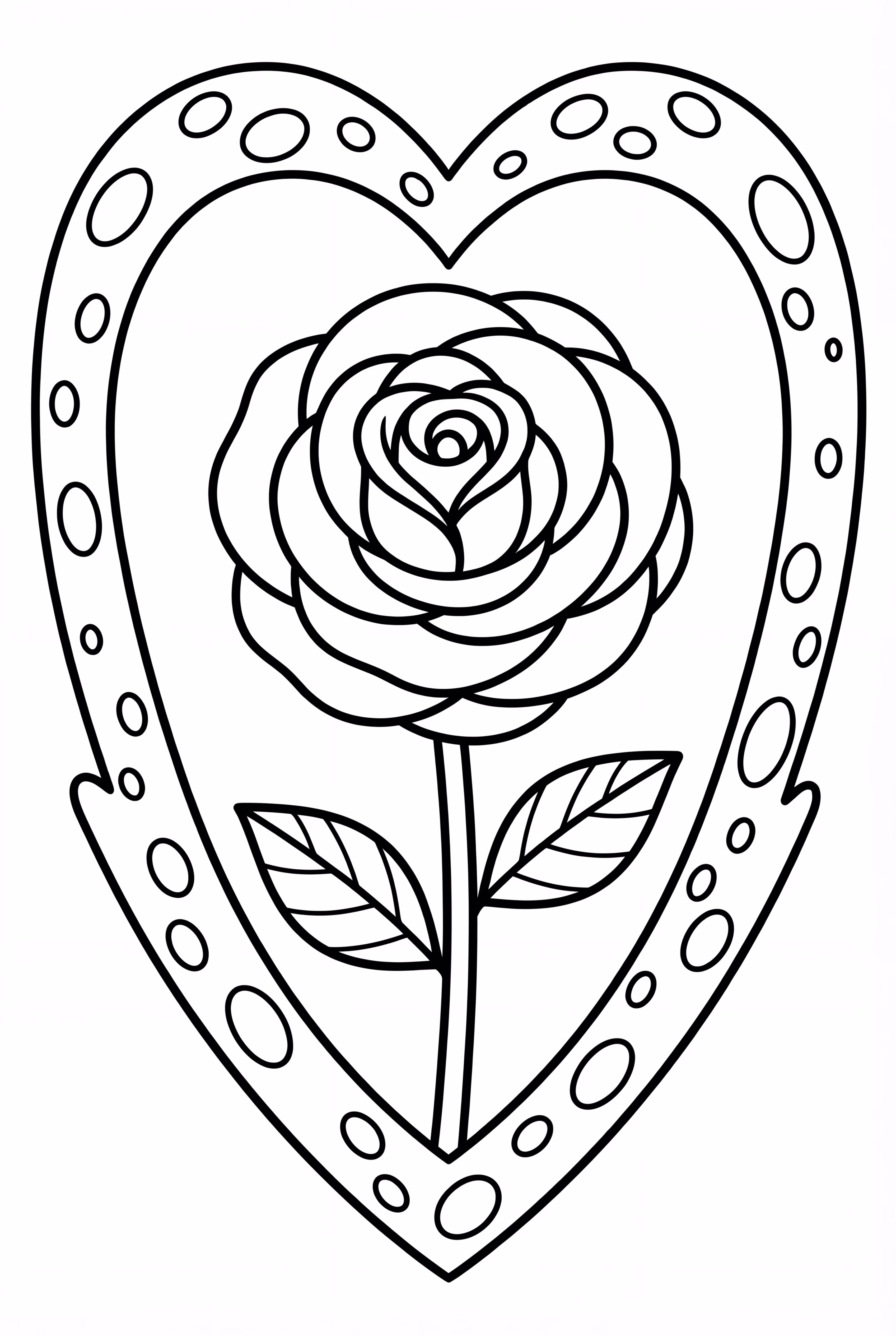 Rosa Dentro de Forma de Corazón