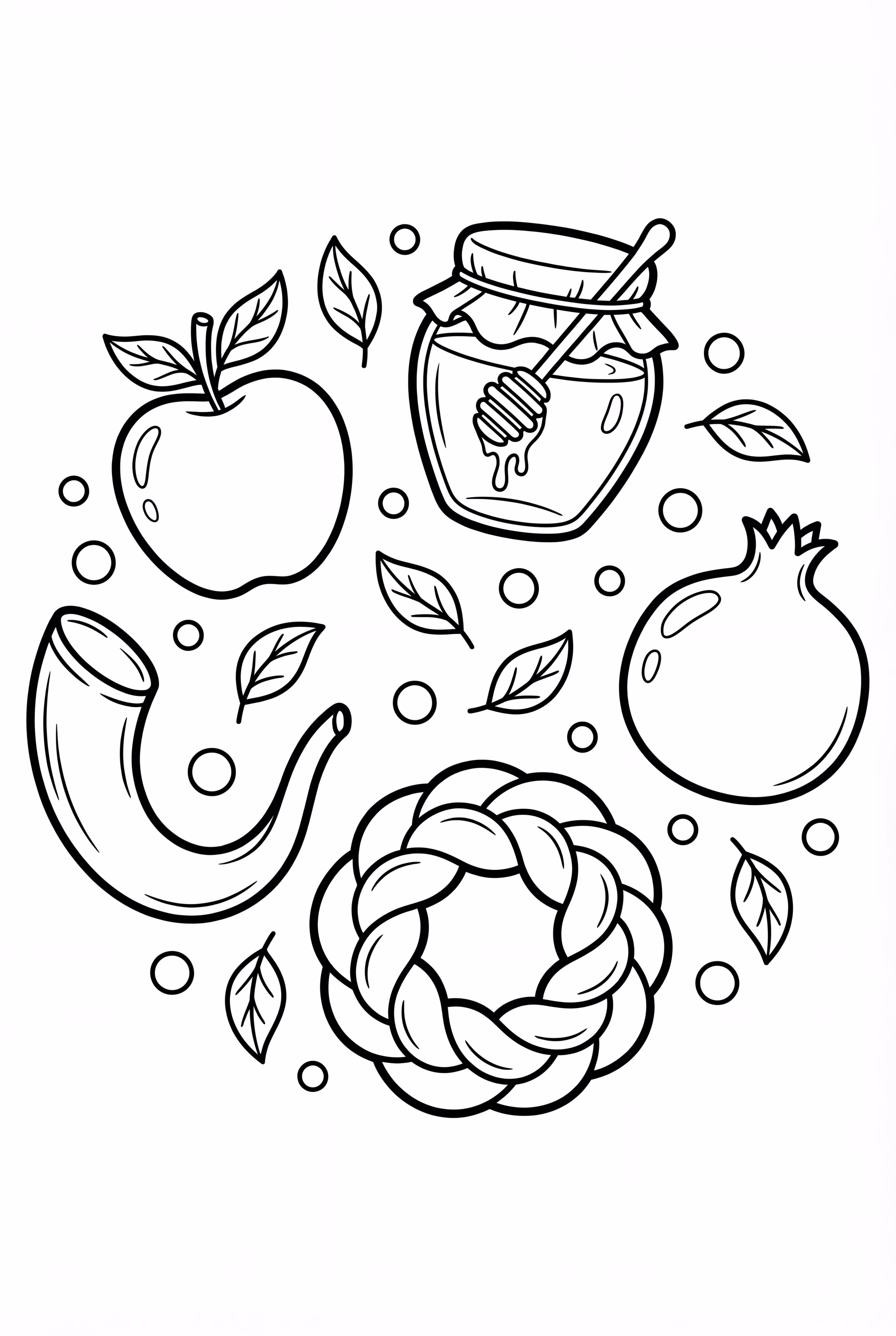 Rosh Hashanah Symbols In A Circle