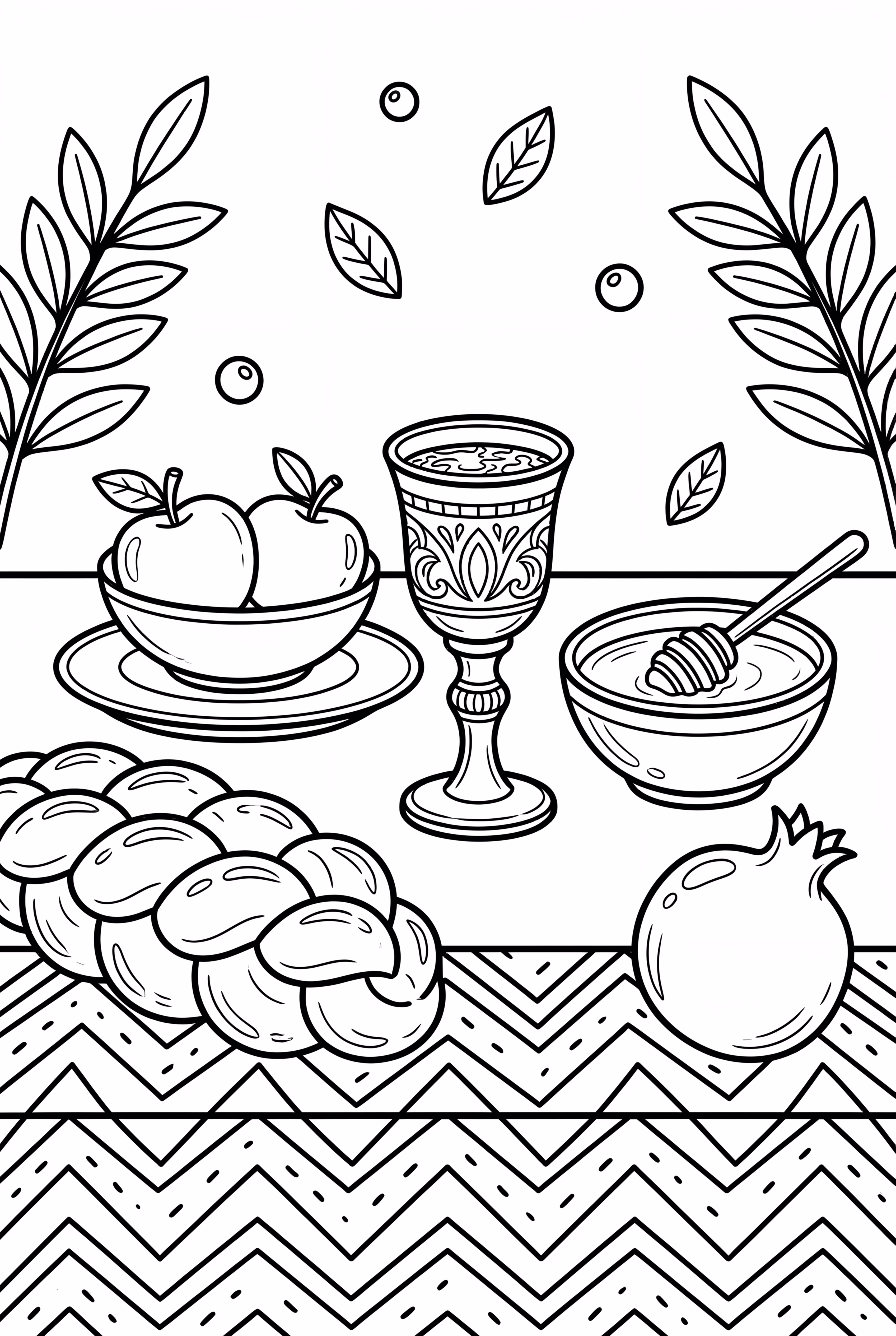 ロシュ・ハシャナのテーブルとチャラとワイン