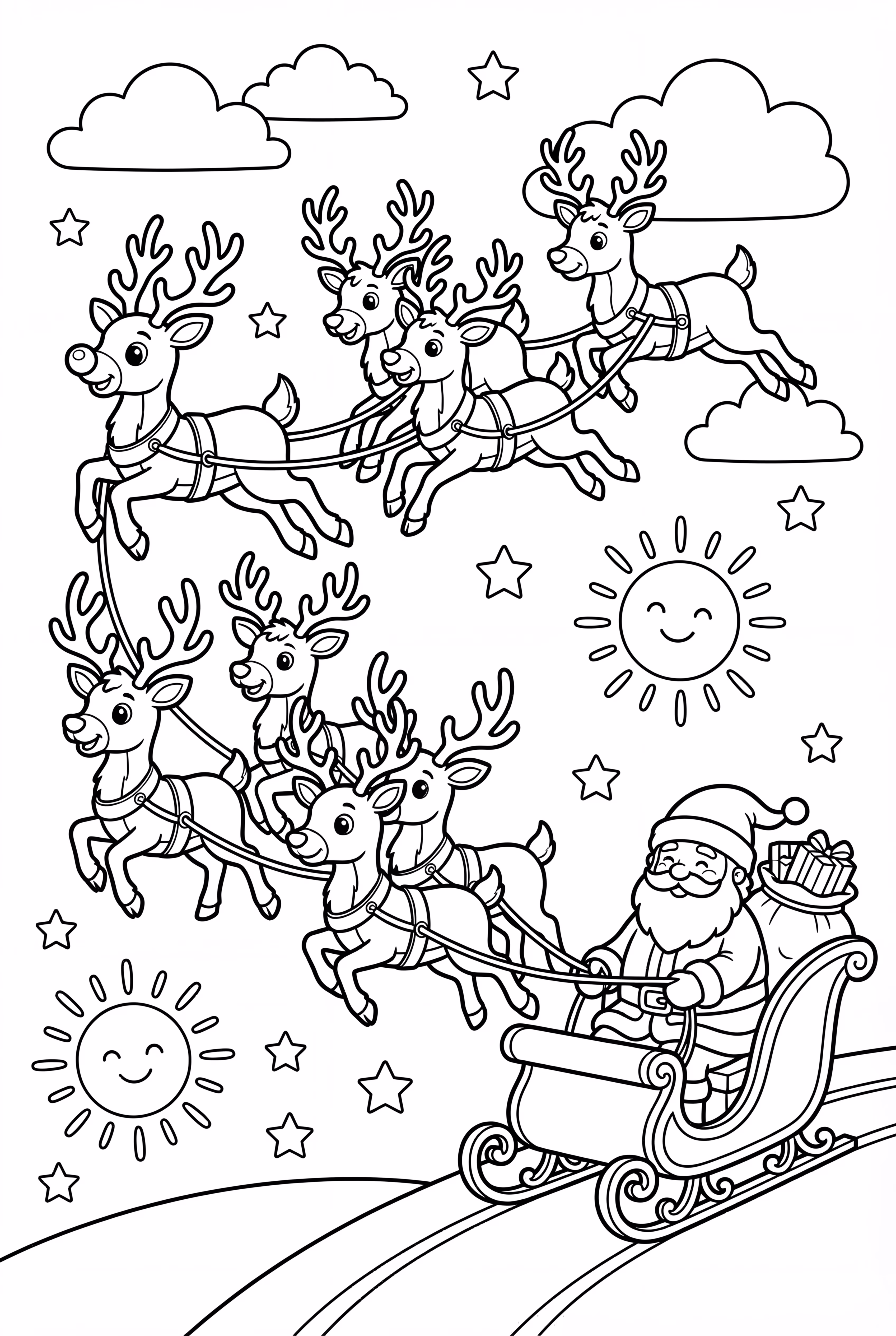 Rudolfo, a rena de nariz vermelha liderando o trenó