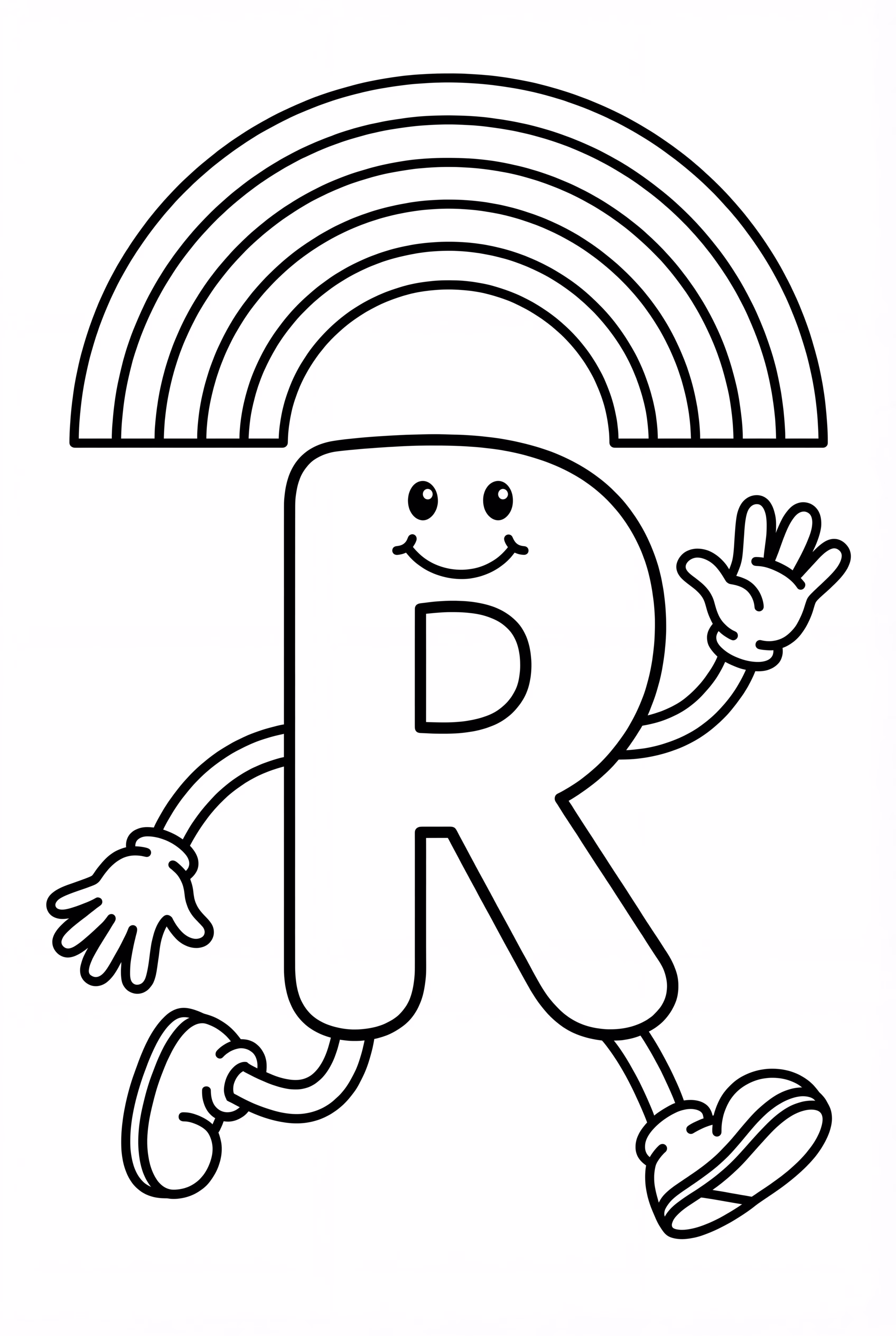 奔跑字母R和彩虹