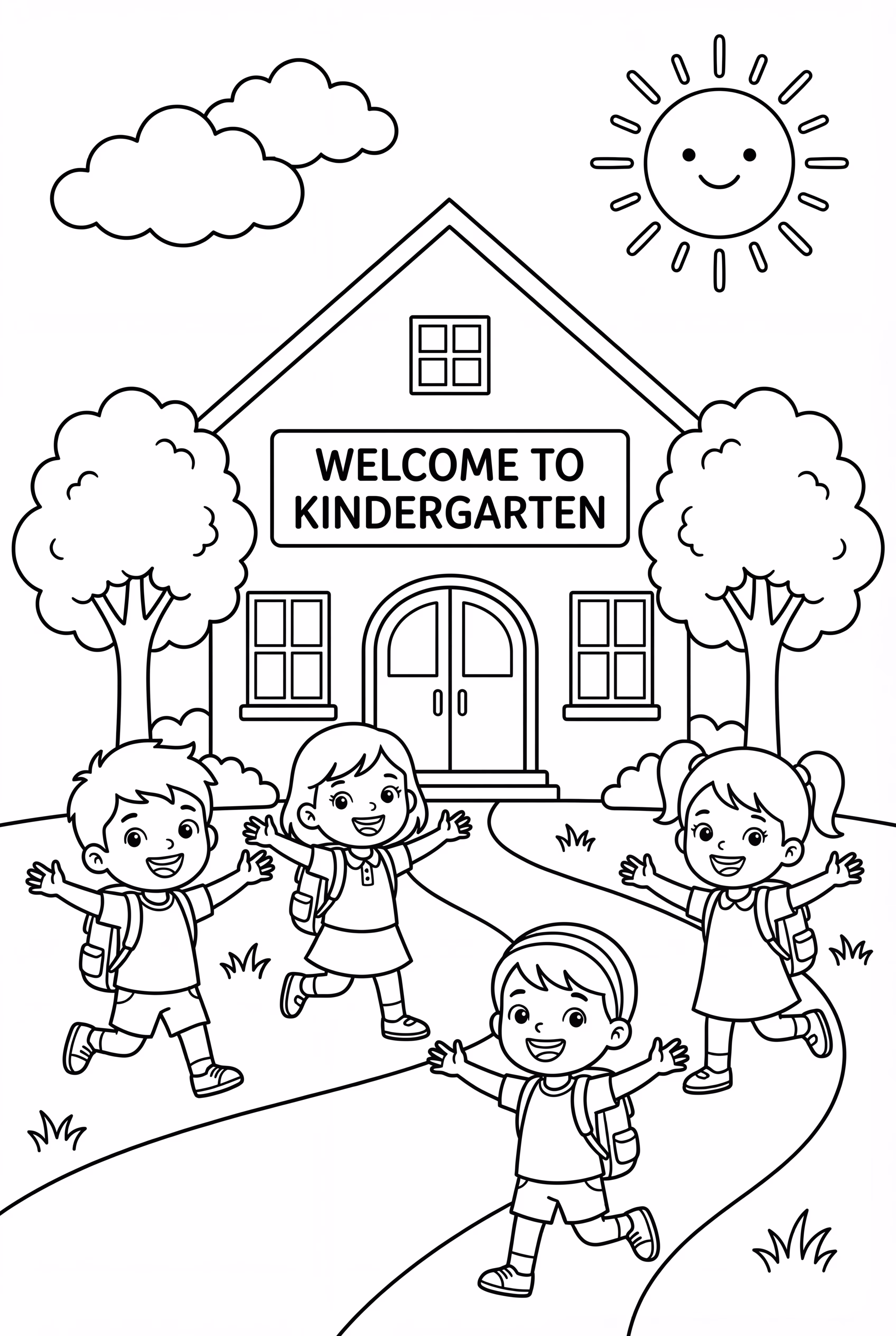 Running To School Welcome To Kindergarten