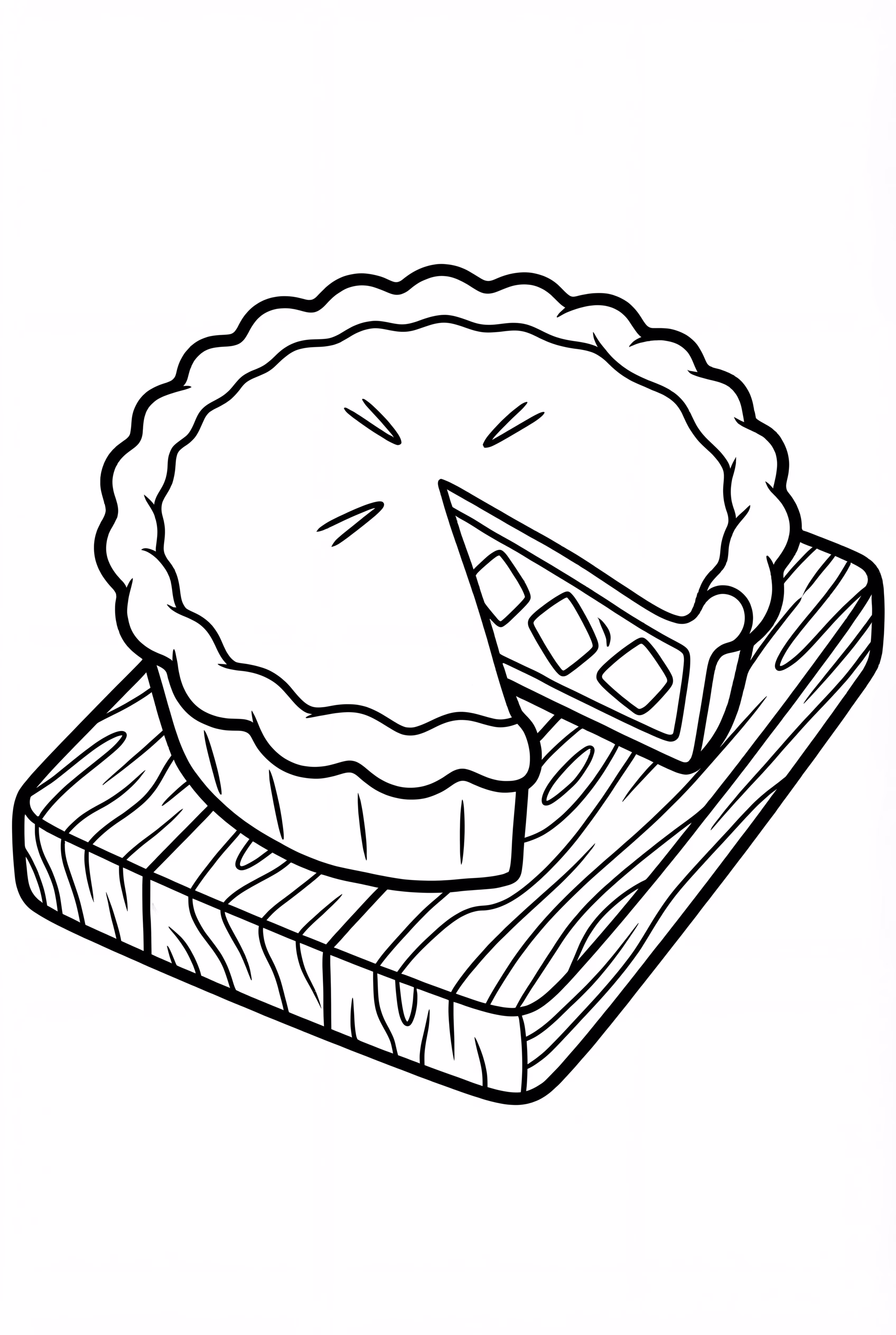 Rustic Dessert Pie On Wooden Board