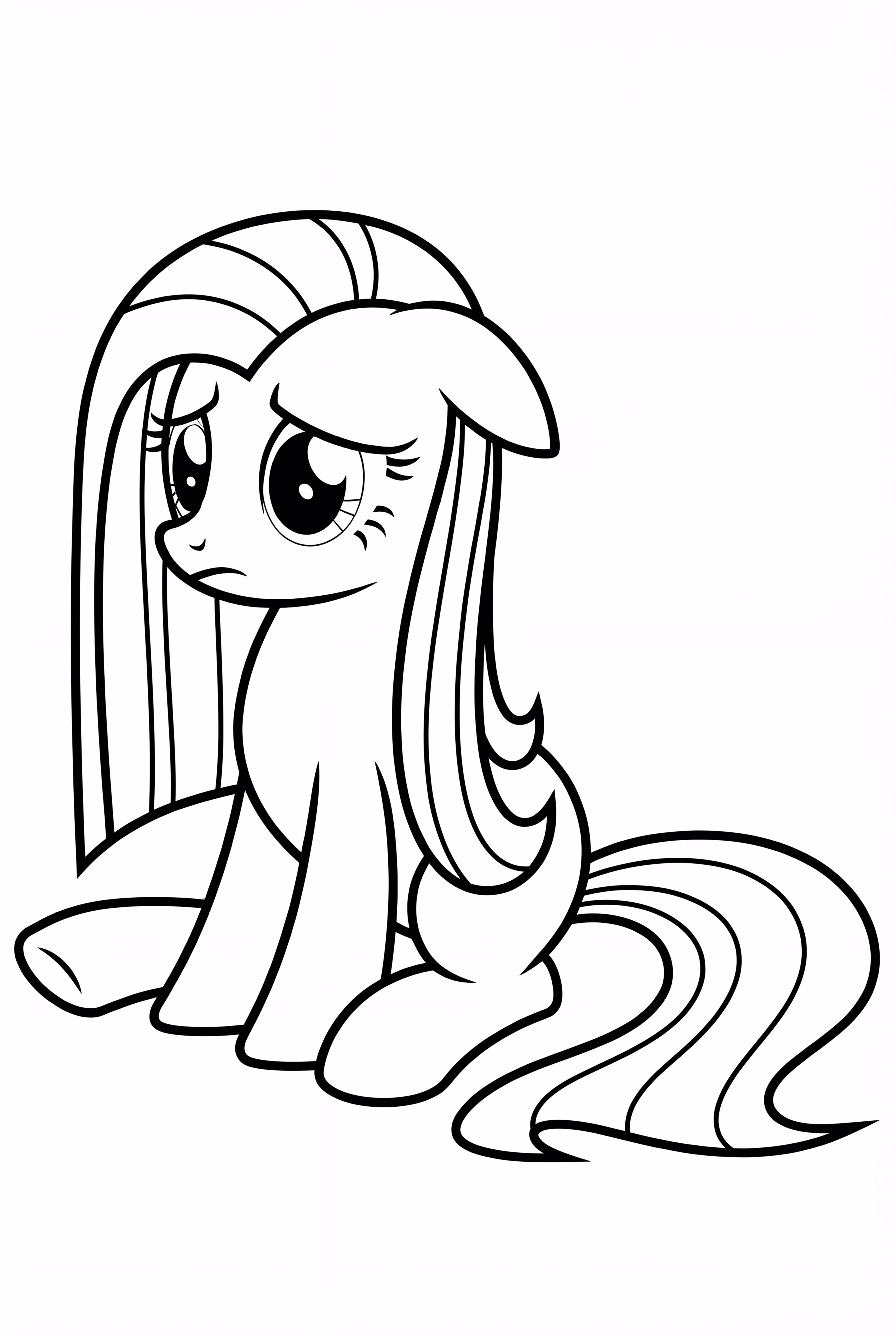 Sad Pinkie Pie with straight hair