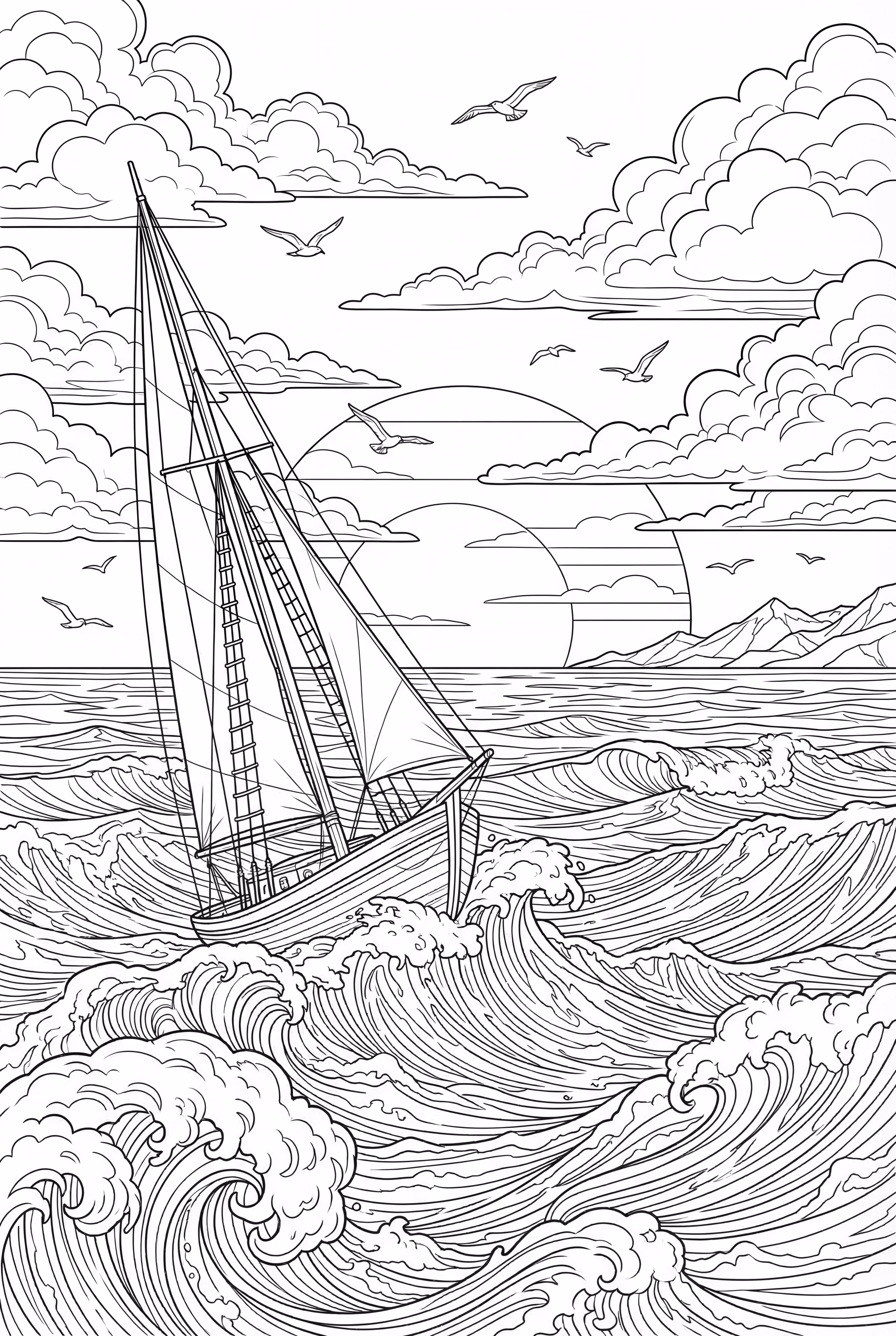 Vela durante un crucero al atardecer