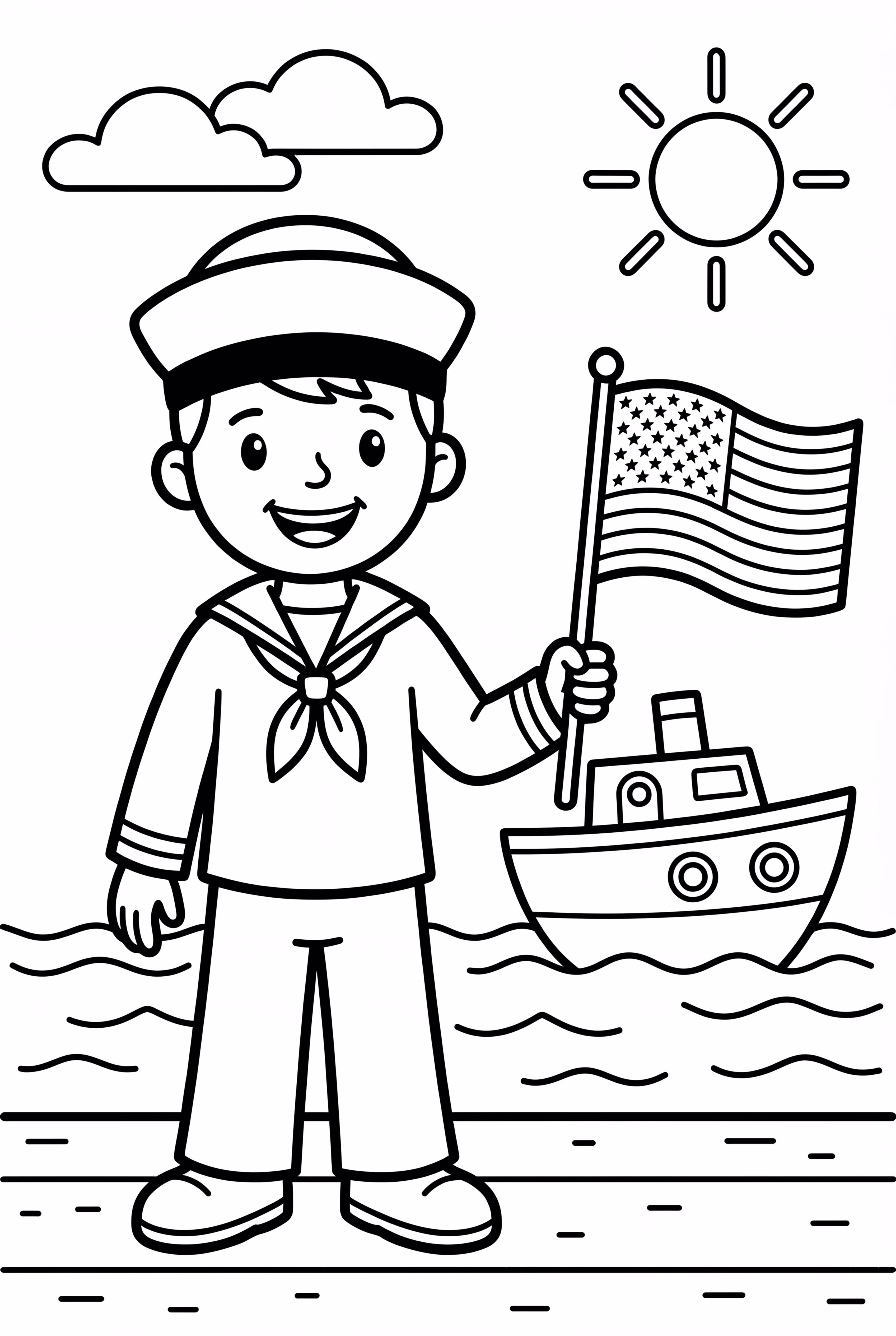 Sailor And Ship On Veterans Day