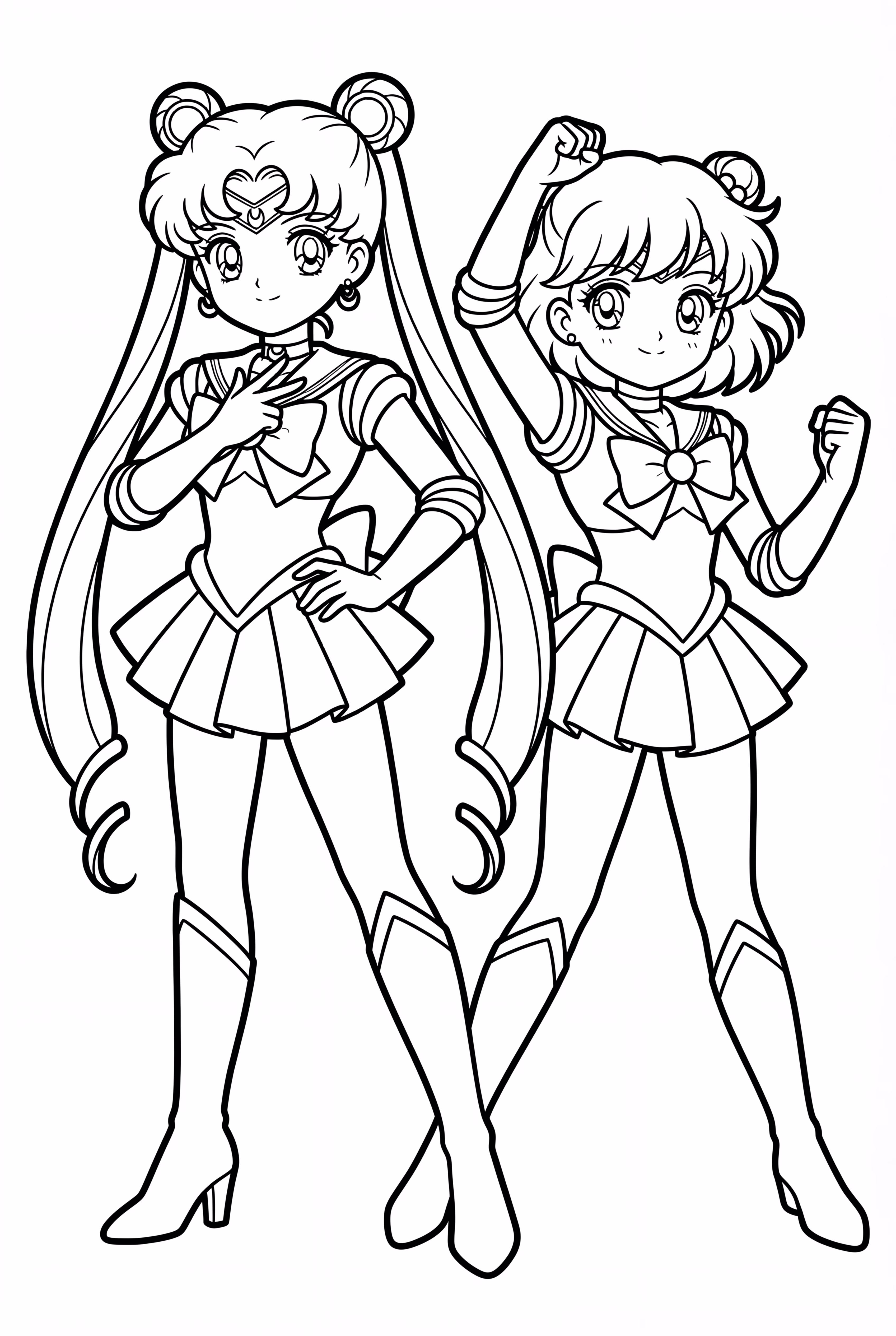Sailor Moon And Artemis Standing Together