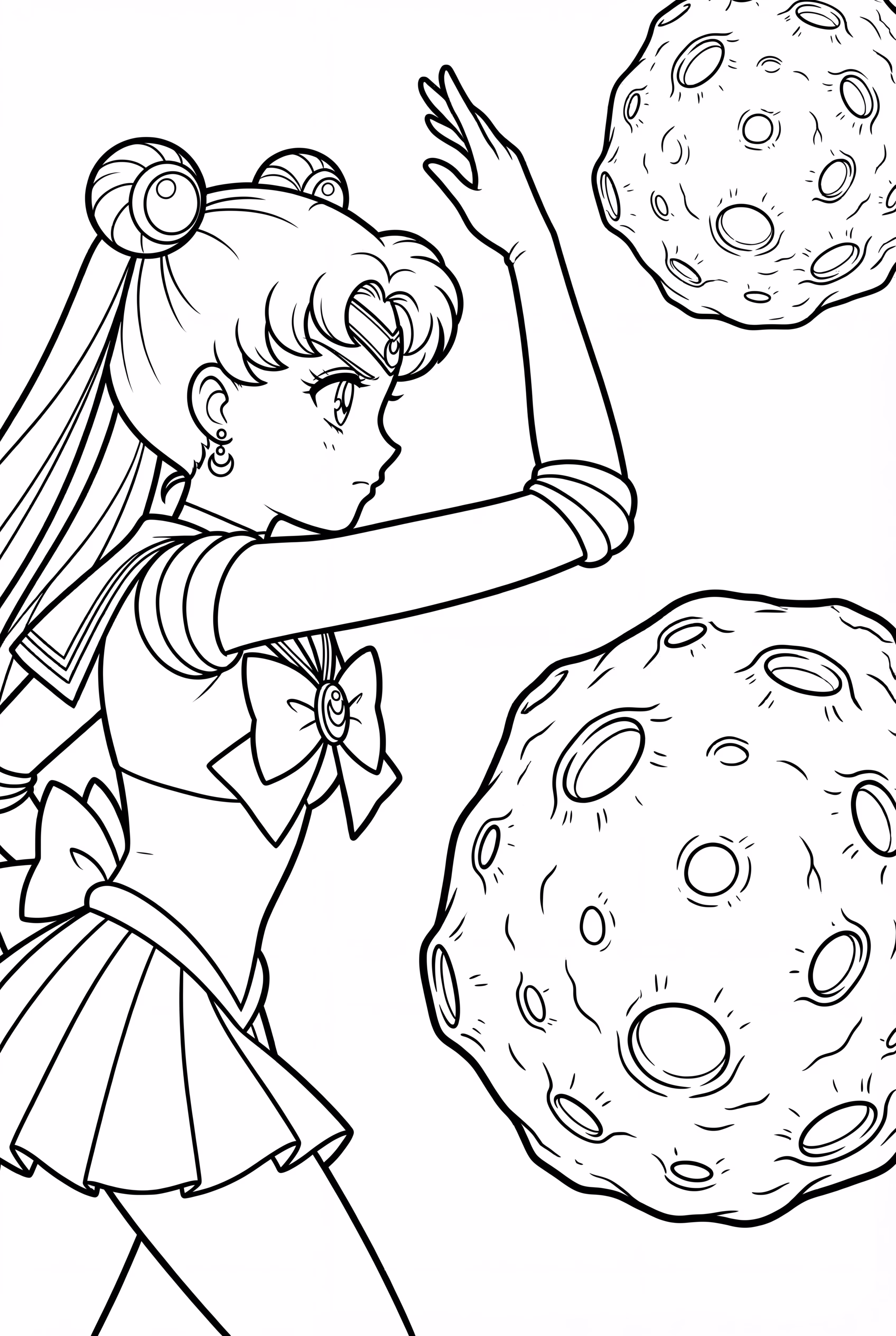Sailor Moon Battling Nemesis Asteroid
