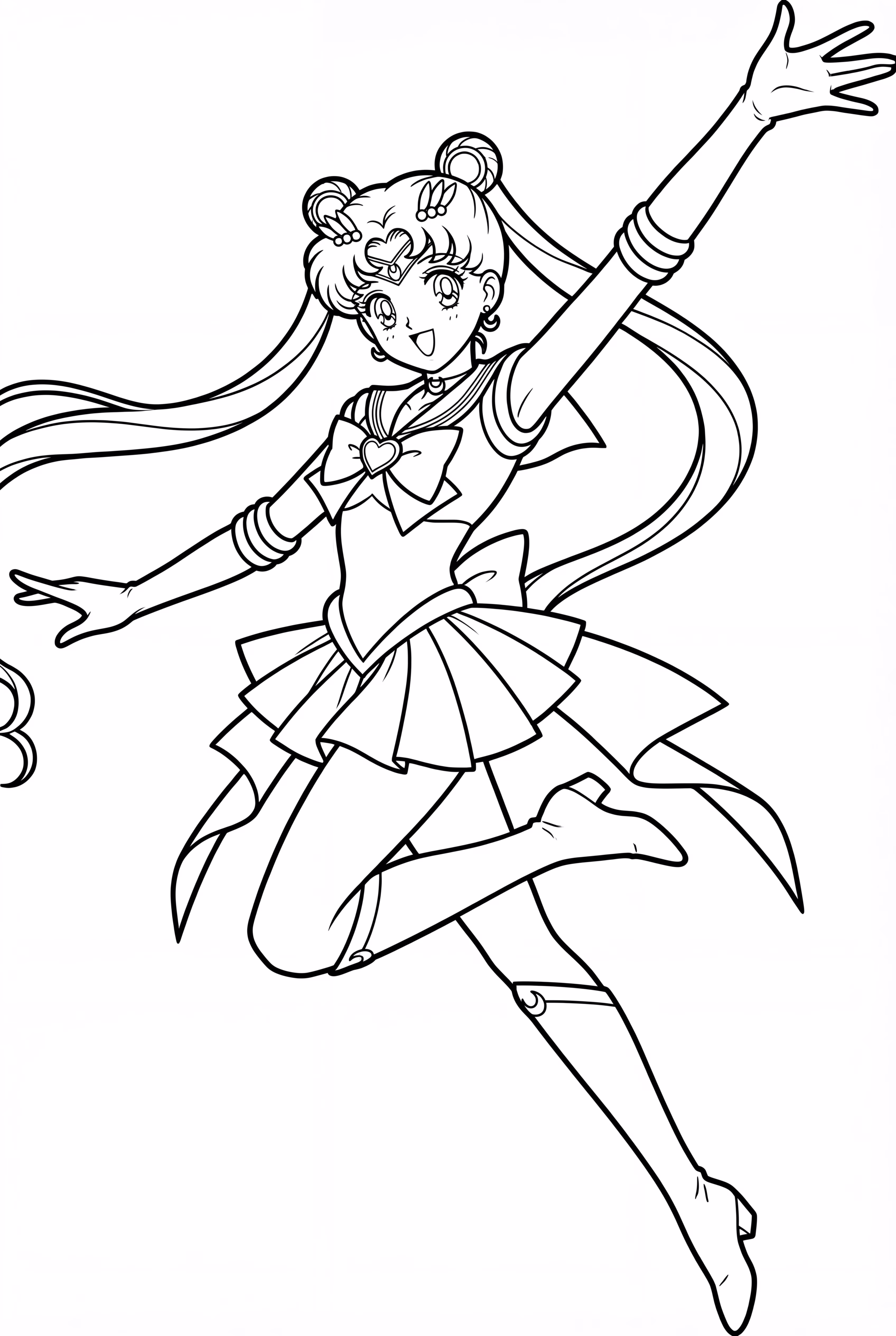 Sailor Moon Leaping Through Sky