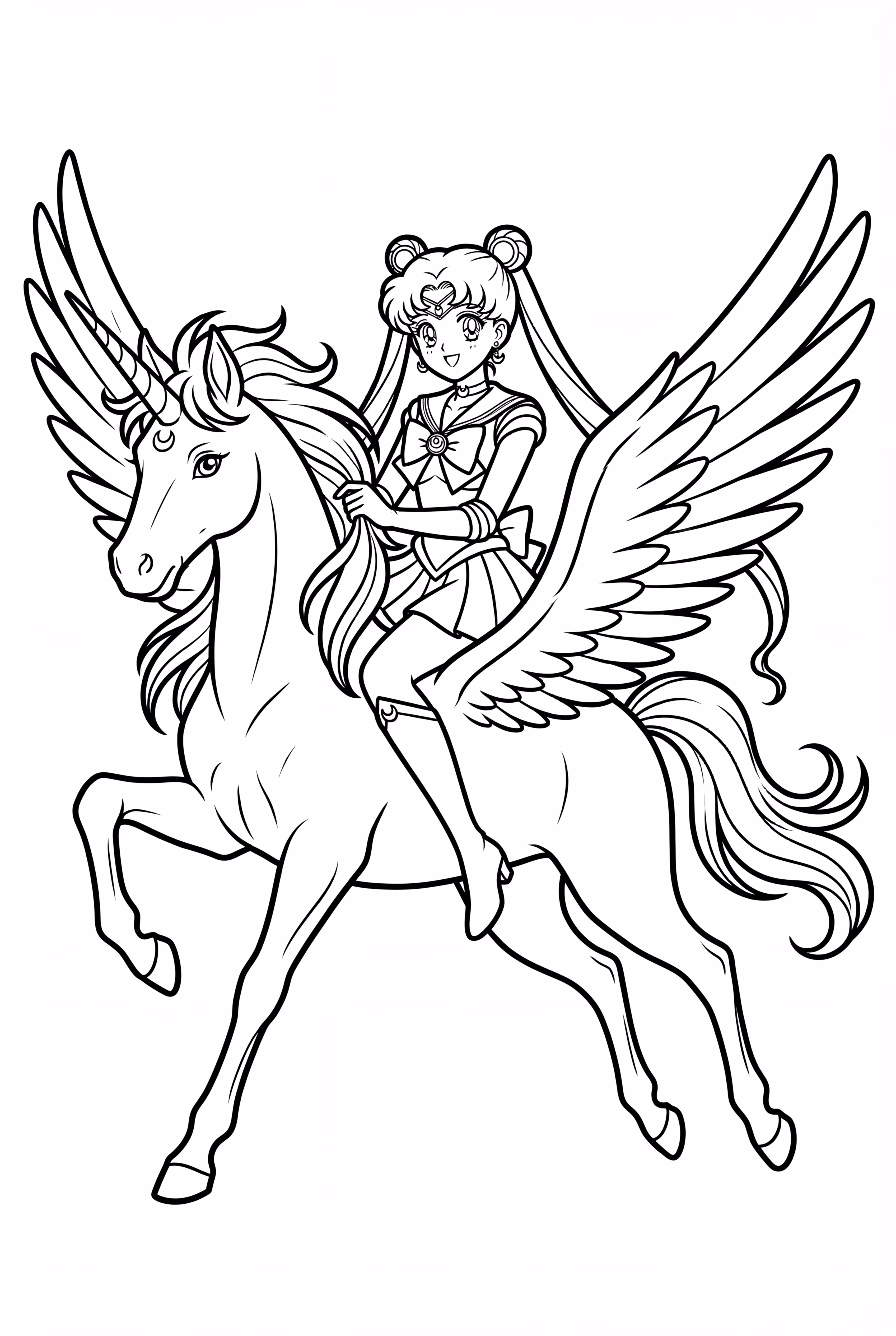 Sailor Moon Riding Silver Crystal Pegasus