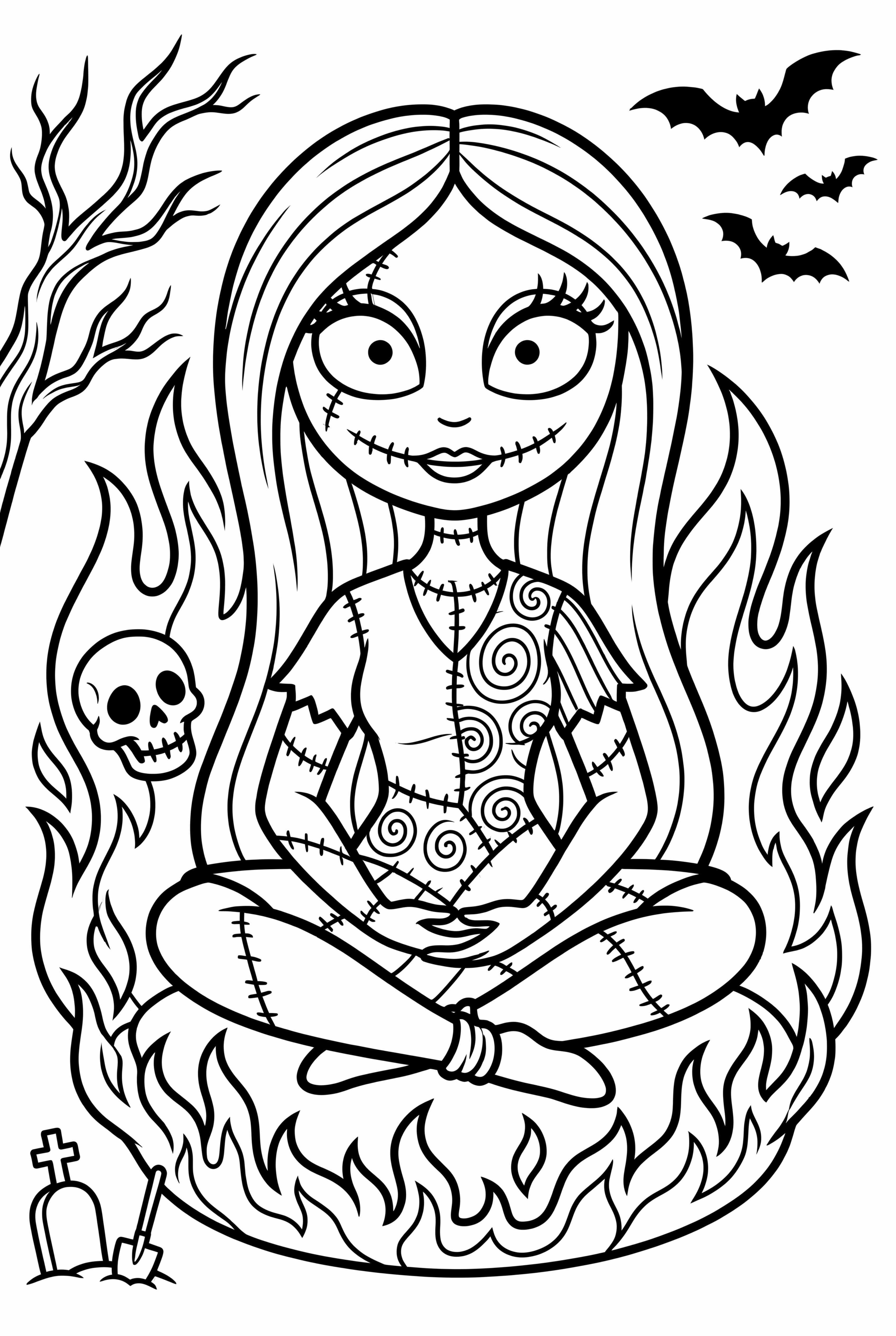 Sally's Fiery Vision In Nightmare Before Christmas