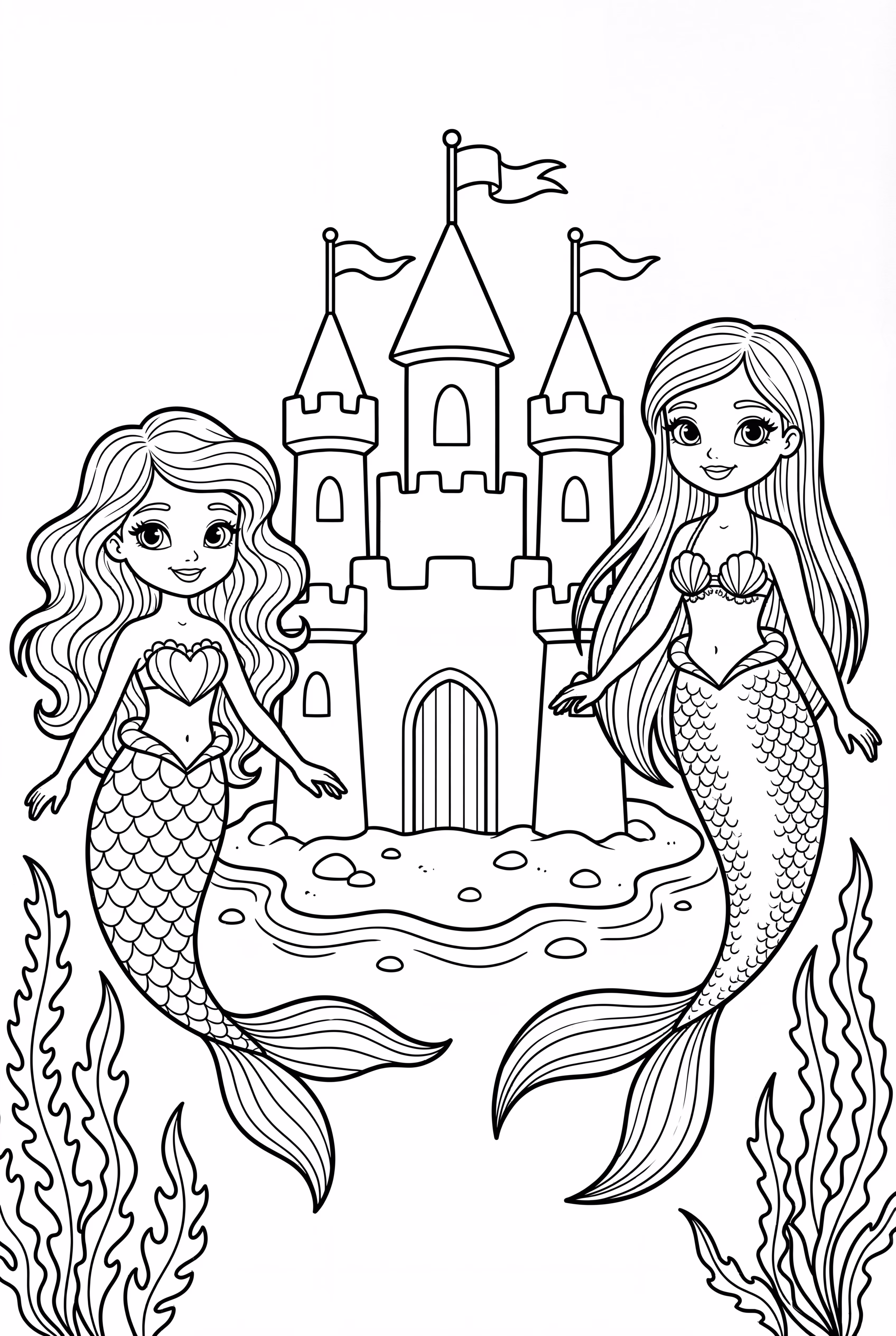 Sand Castle Mermaid Friends