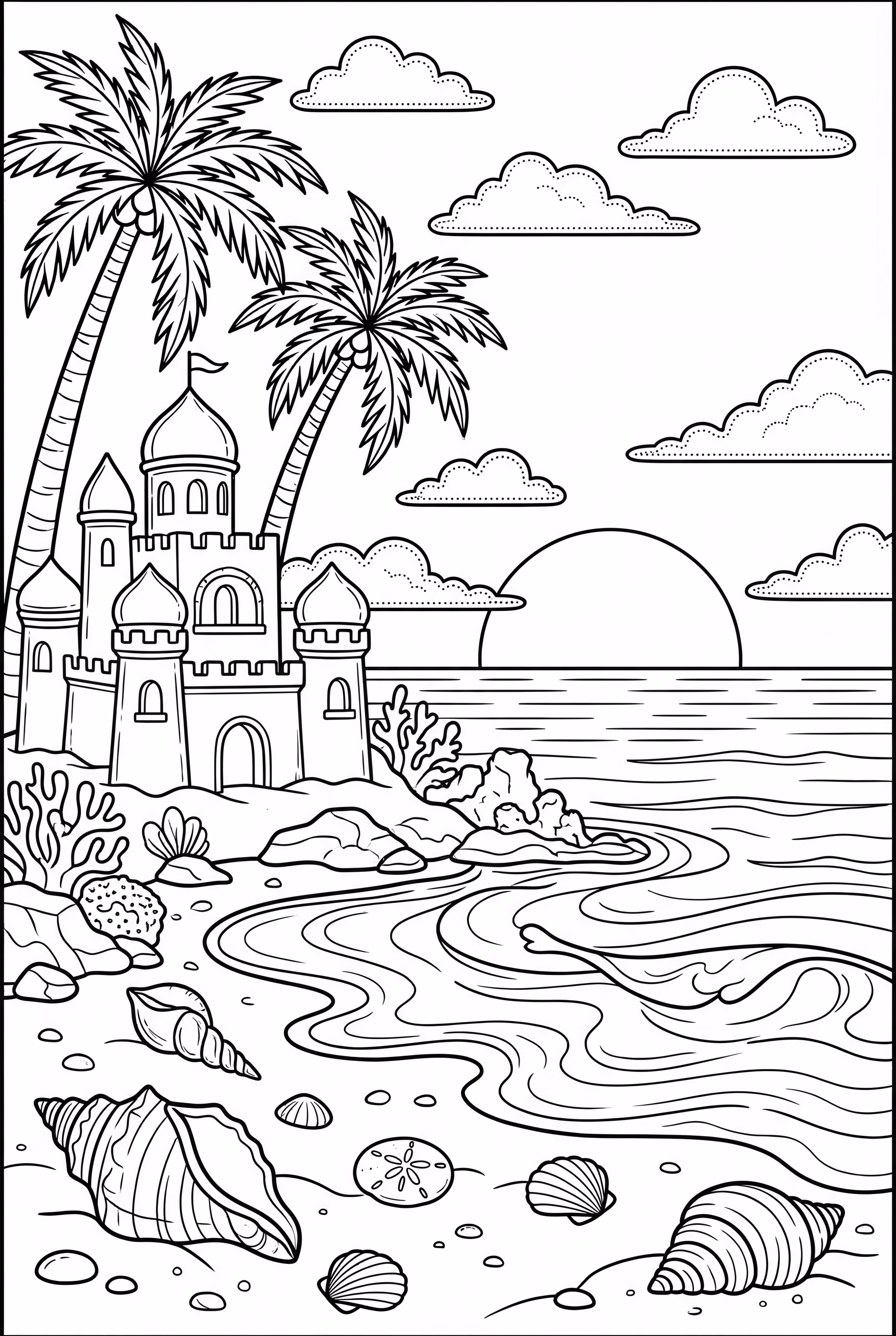 Sand Castle Sunset Art