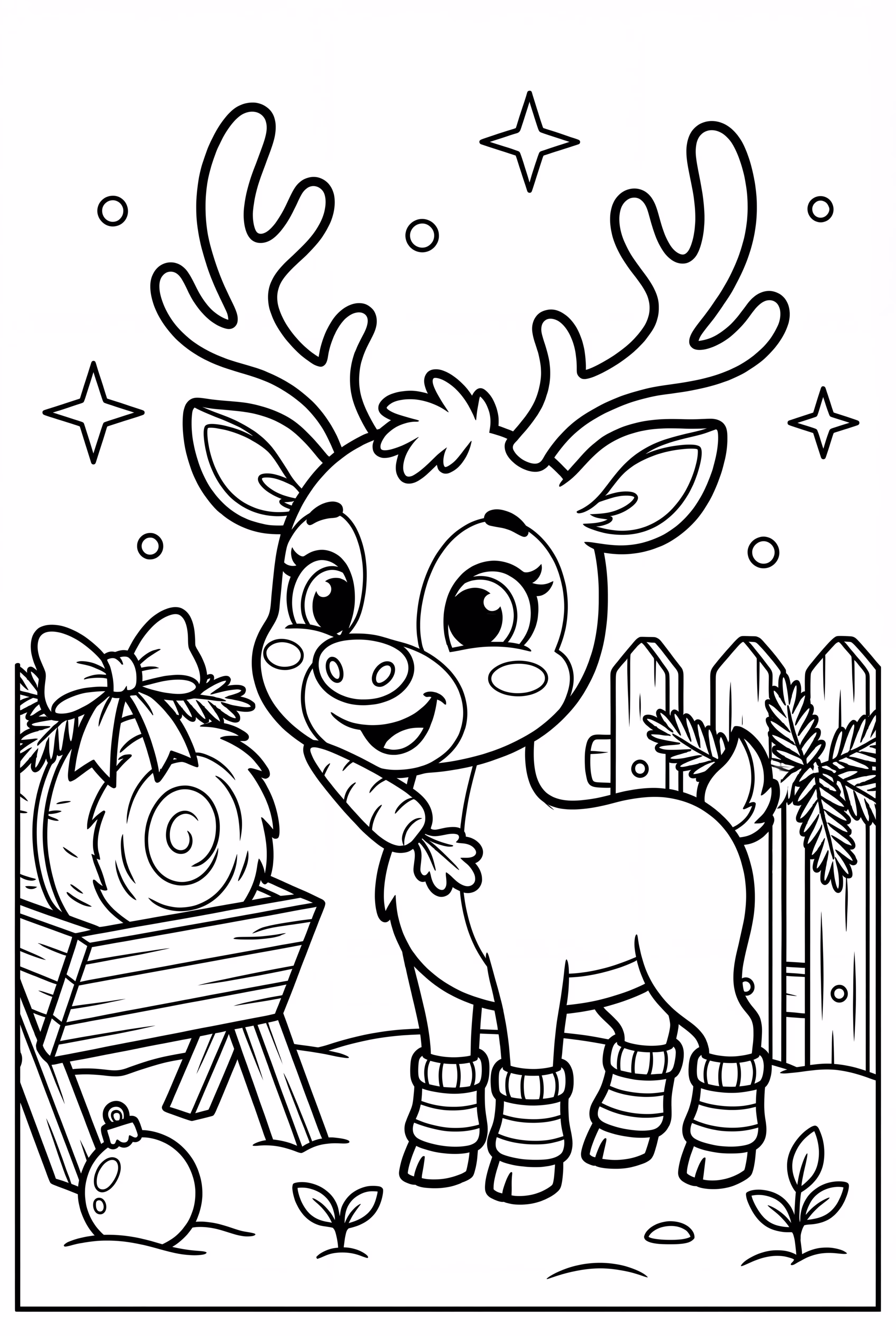 santa reindeer feeding