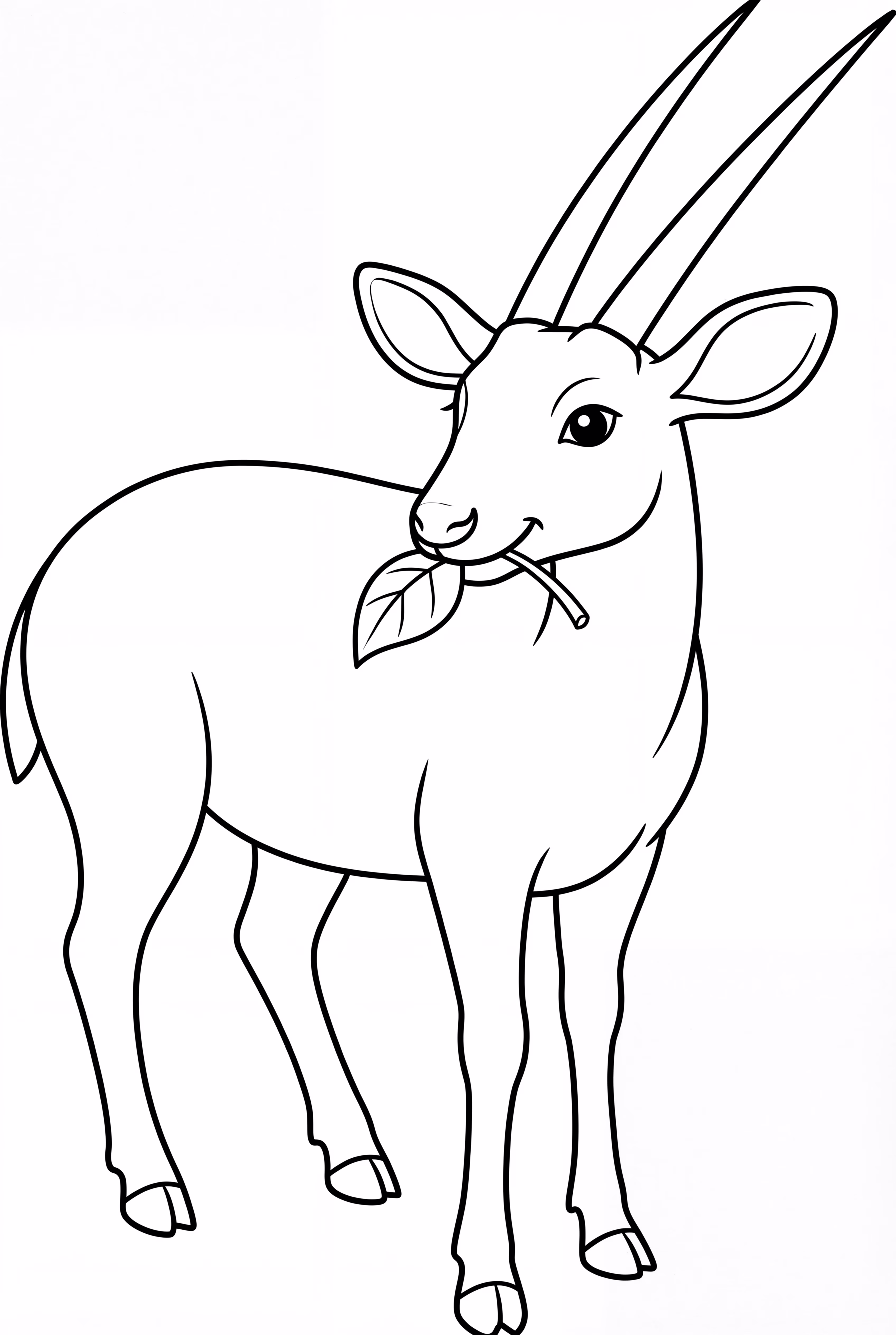 食用一片叶子的扭角羚