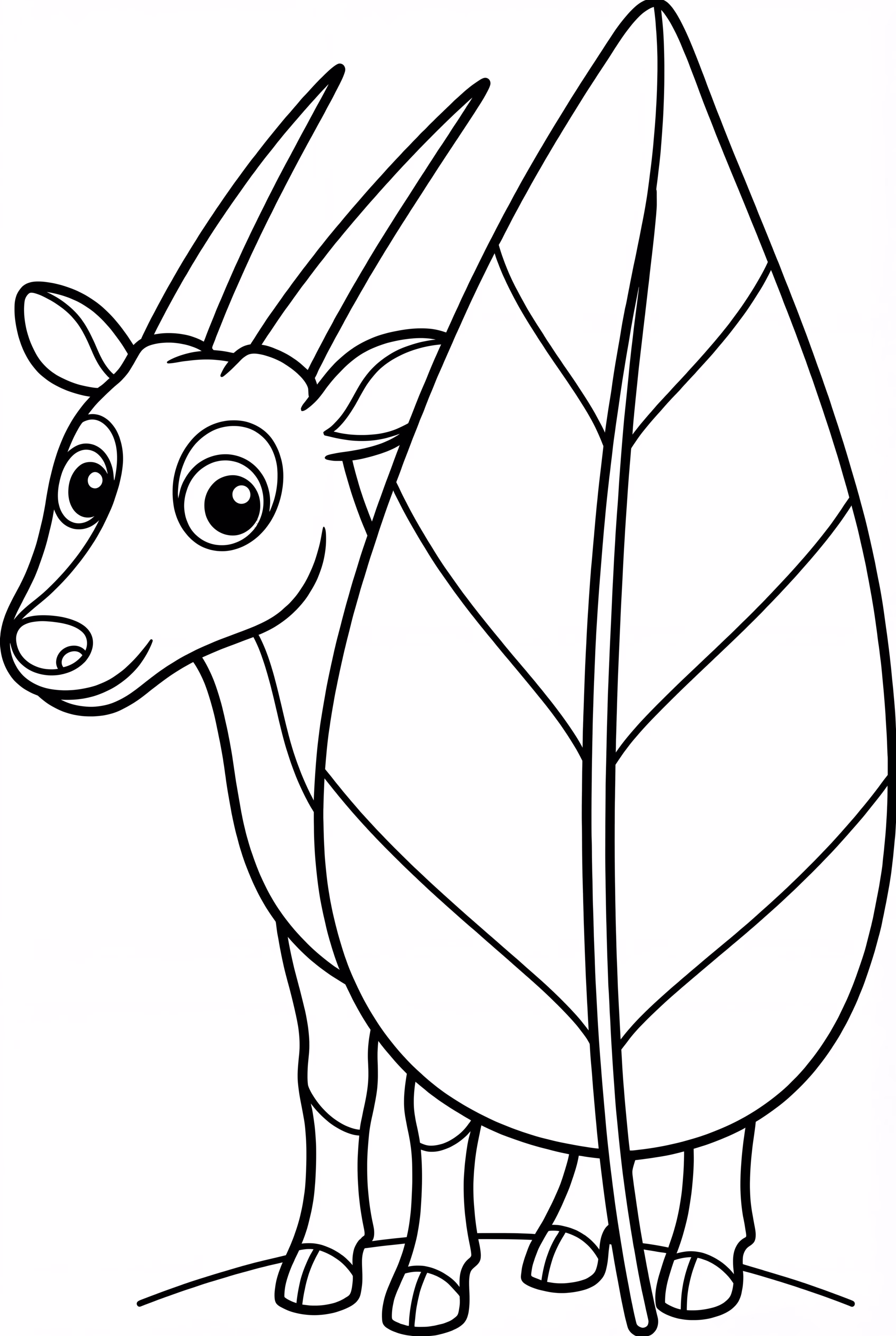 Saola Hiding Behind A Large Leaf