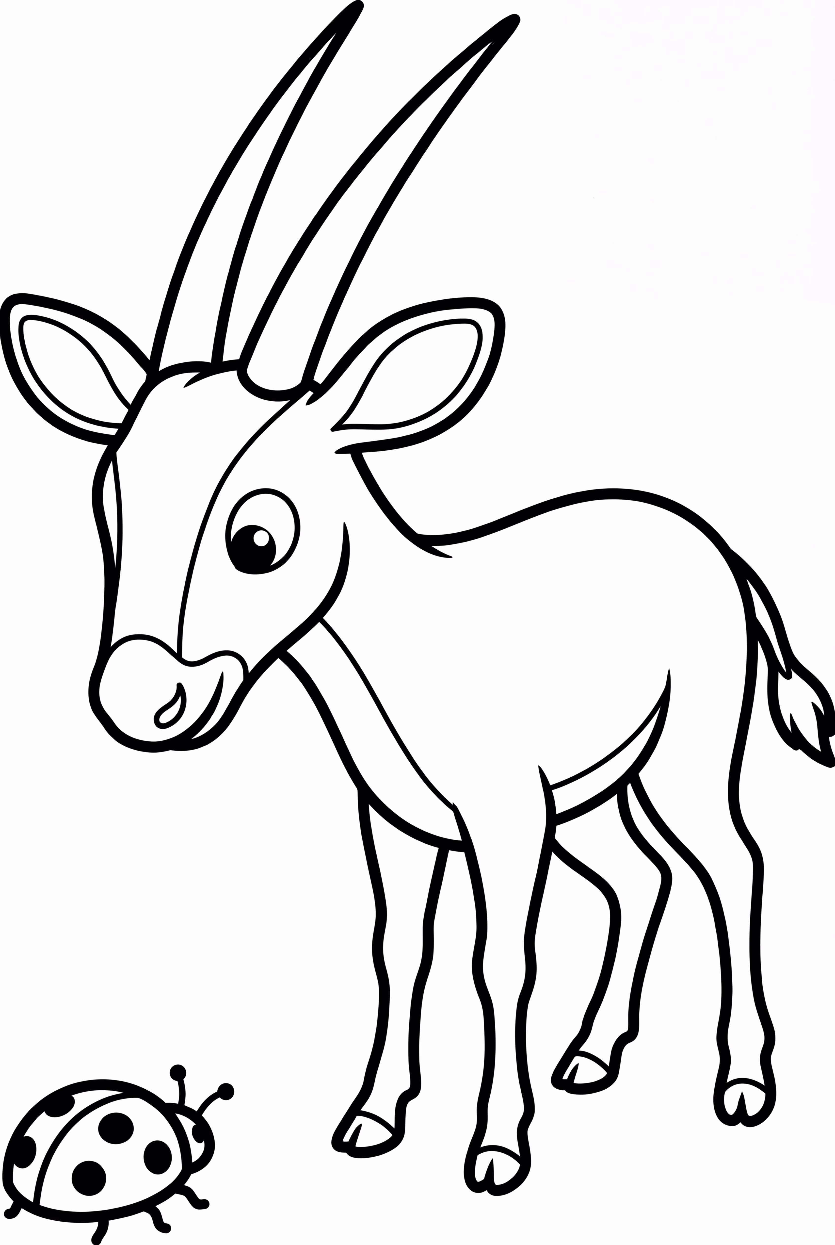 Saola Olhando Para Uma Joaninha