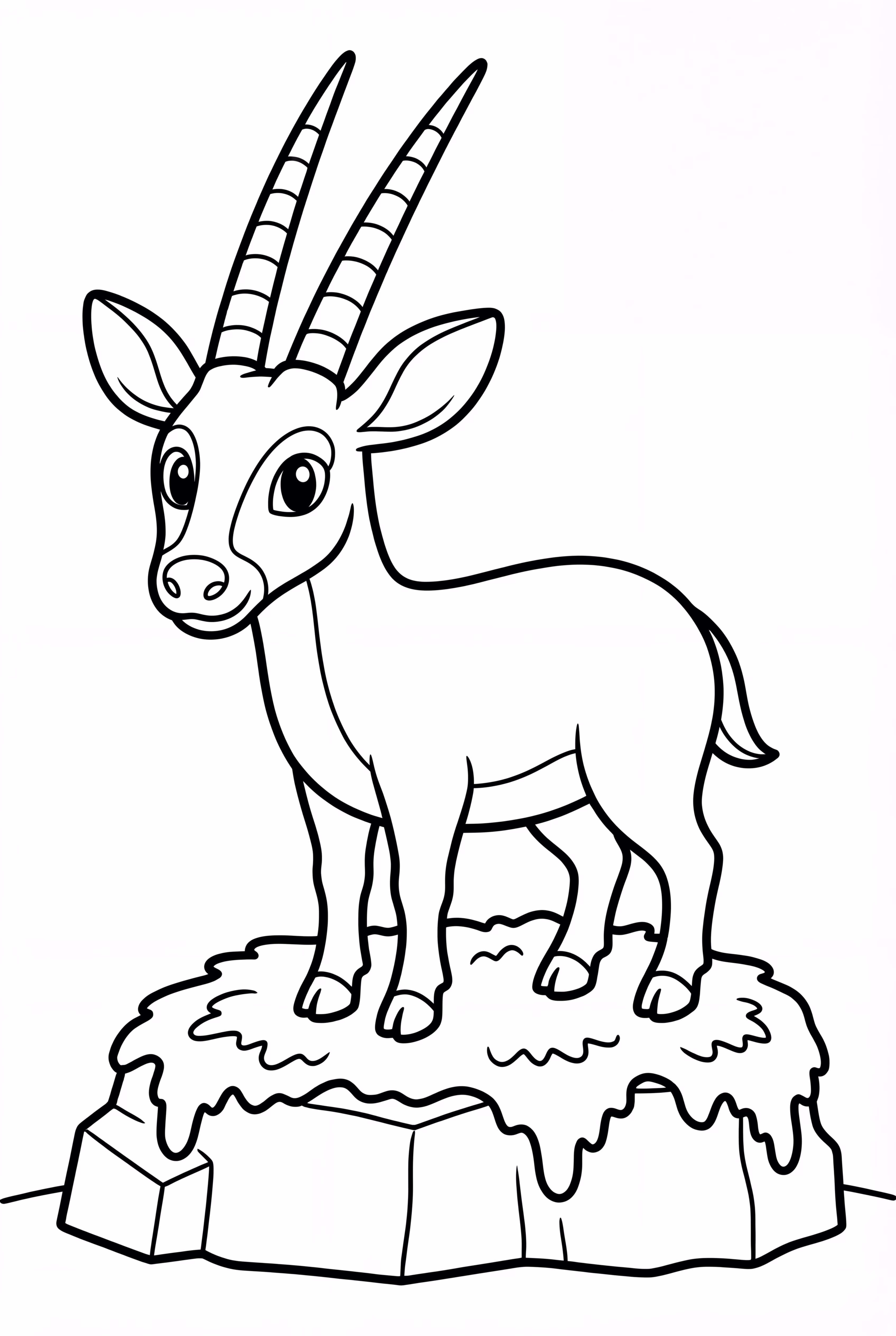 Saola On A Mossy Rock