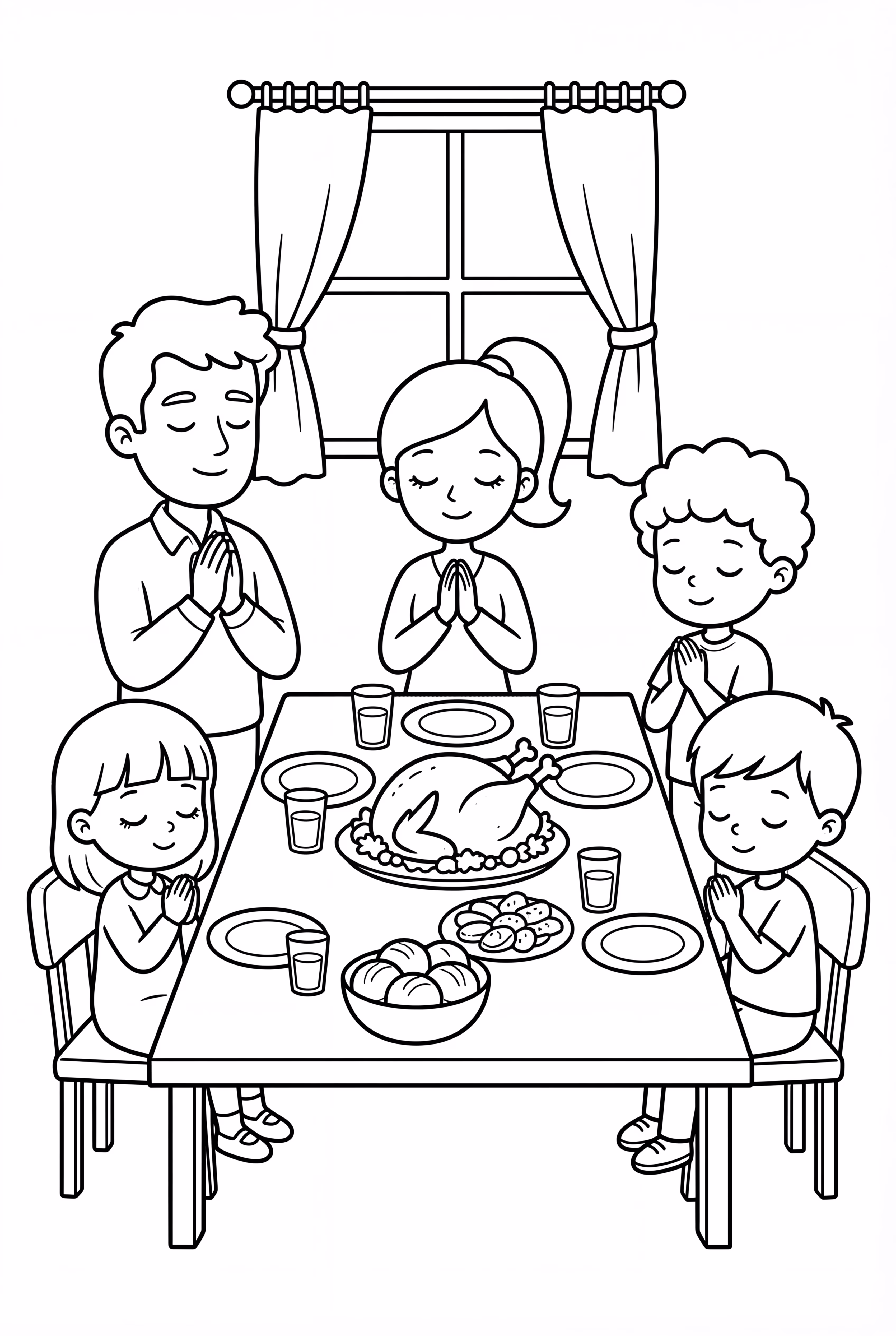 Orar en la cena de Acción de Gracias