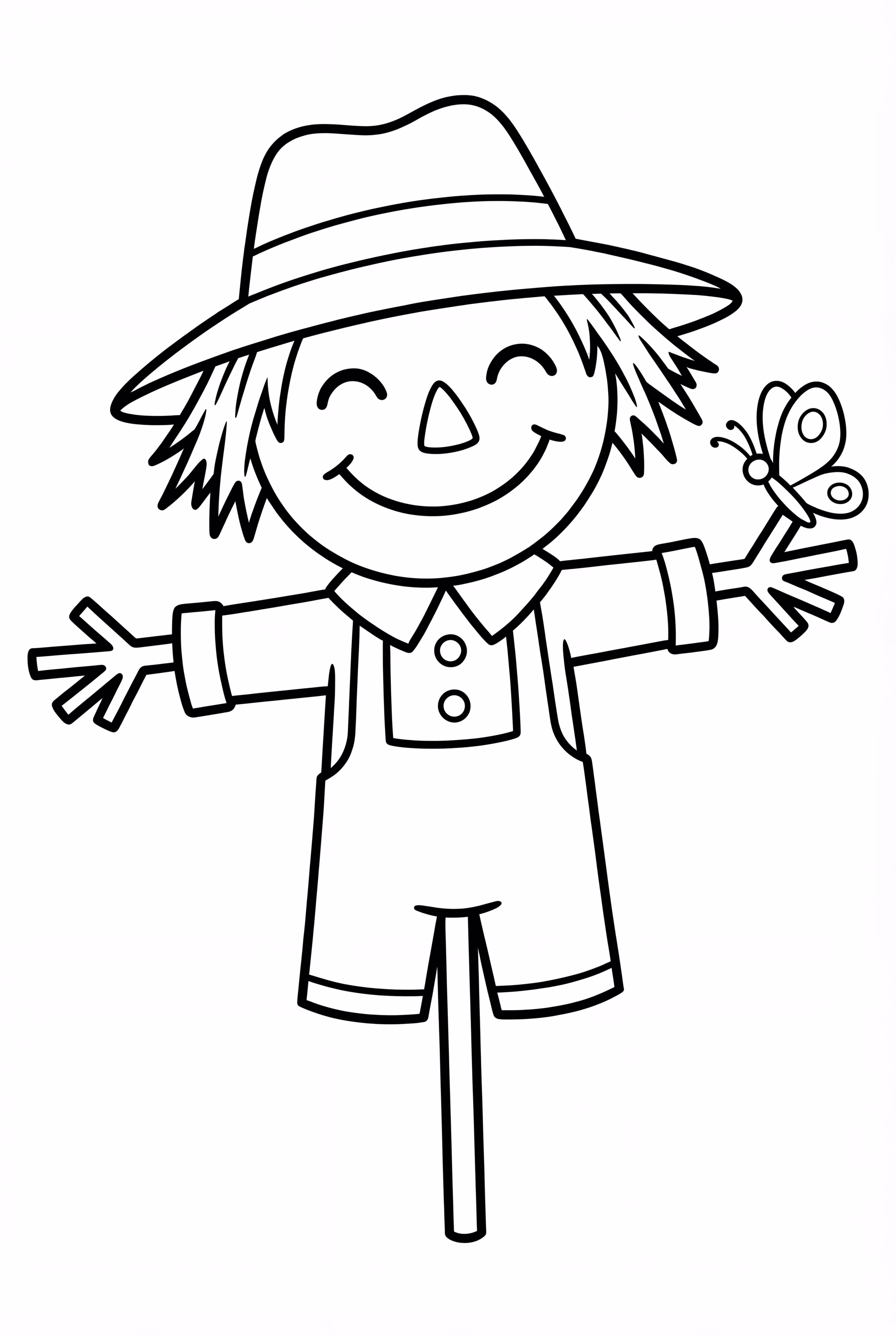 Scarecrow And A Friendly Butterfly