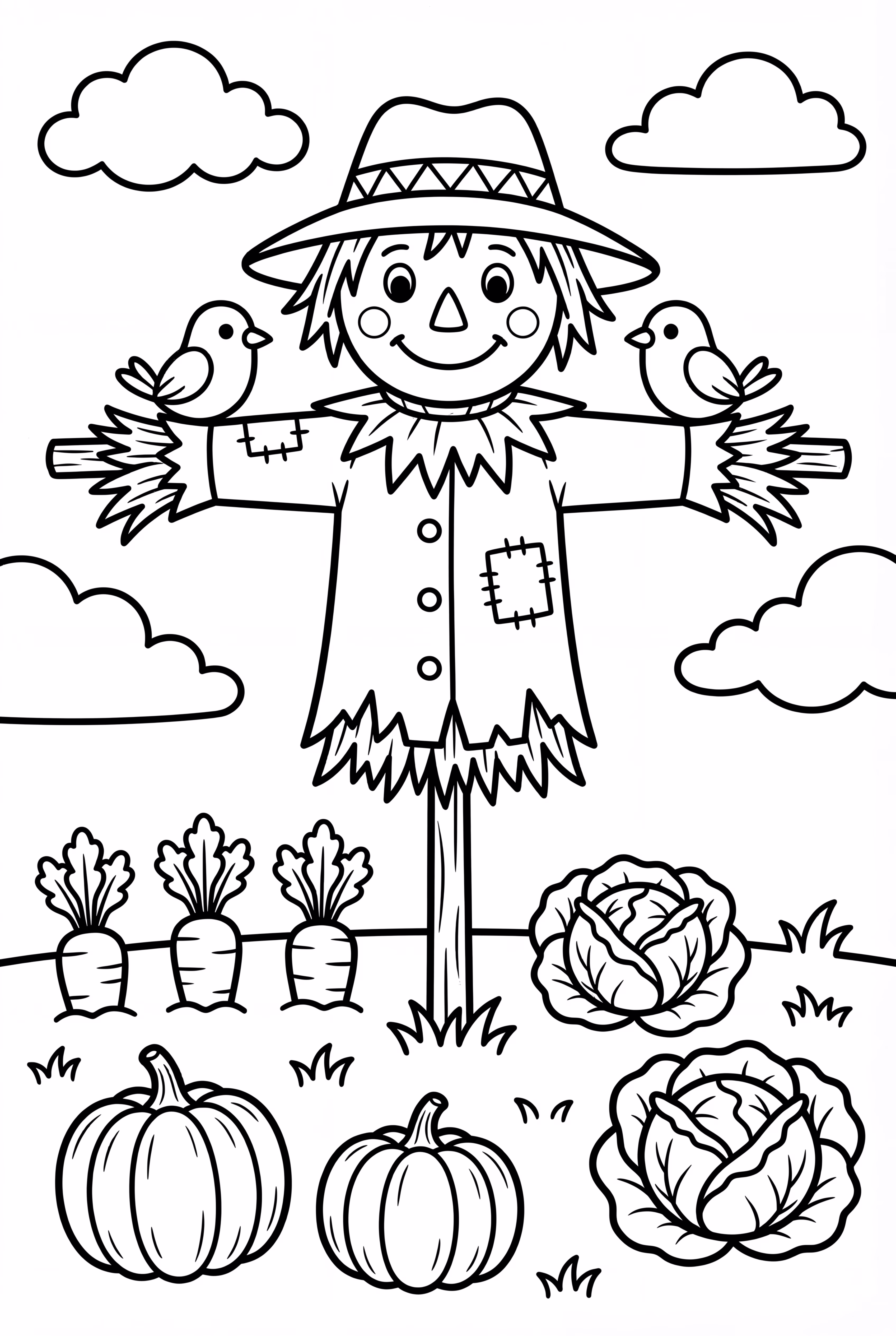 Espantalho em uma Horta